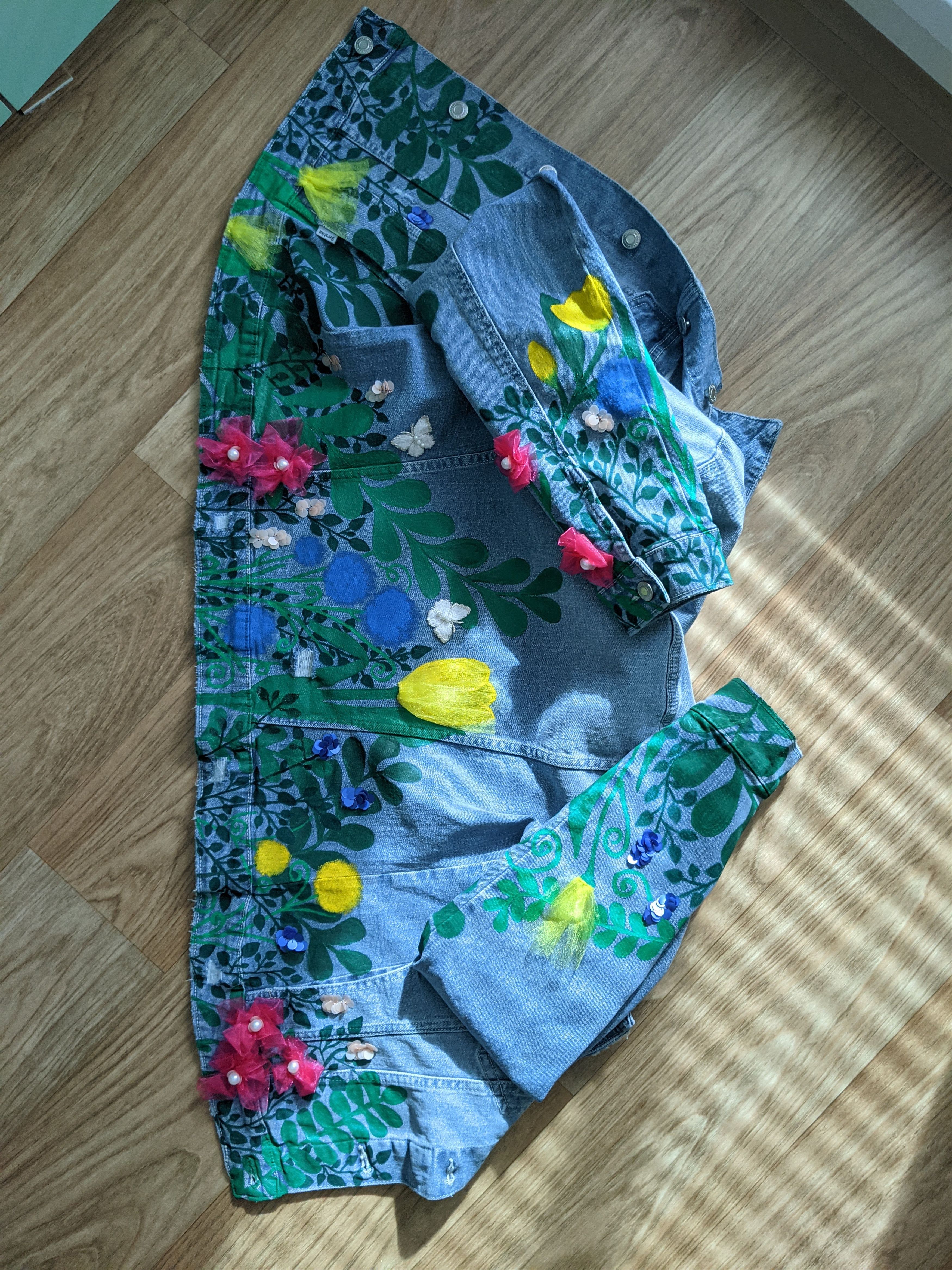 Handmade Handmade jacket 'Flower jungle' (available in all sizes) Size S / US 4 / IT 40 - 7 Thumbnail