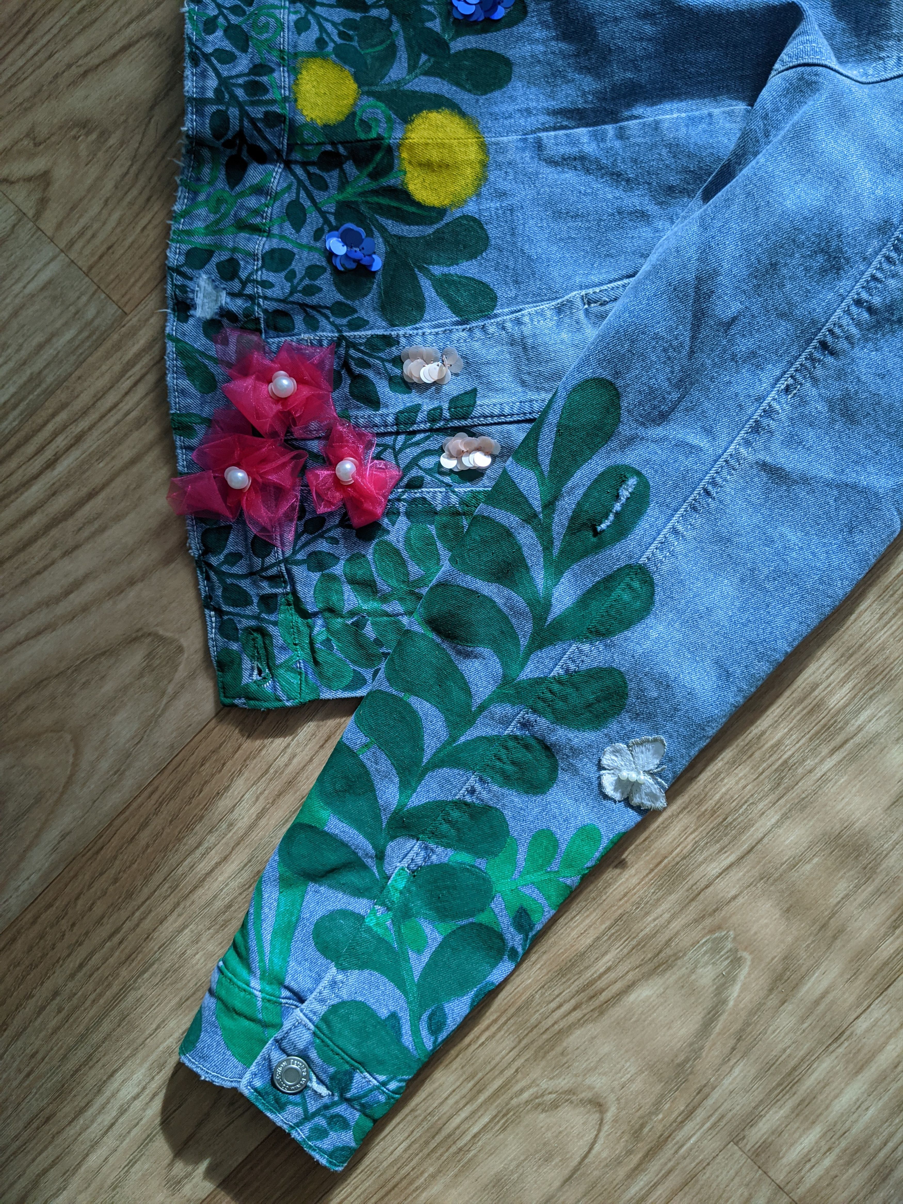 Handmade Handmade jacket 'Flower jungle' (available in all sizes) Size S / US 4 / IT 40 - 6 Thumbnail