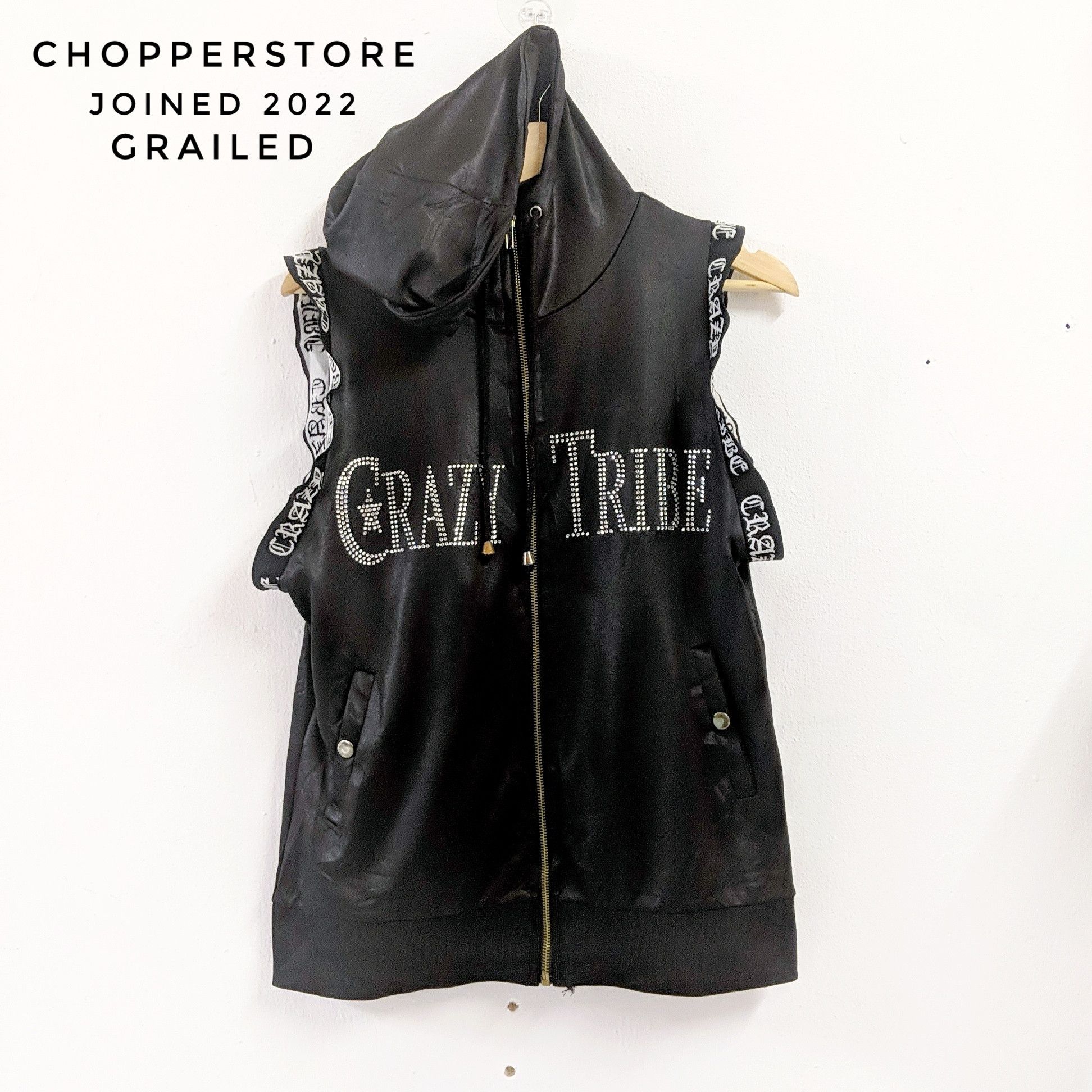 Japanese Brand × Vintage Vintage Crazy Tribe Zipper Ups Hooded Vest Size US S / EU 44-46 / 1 - 1 Thumbnail