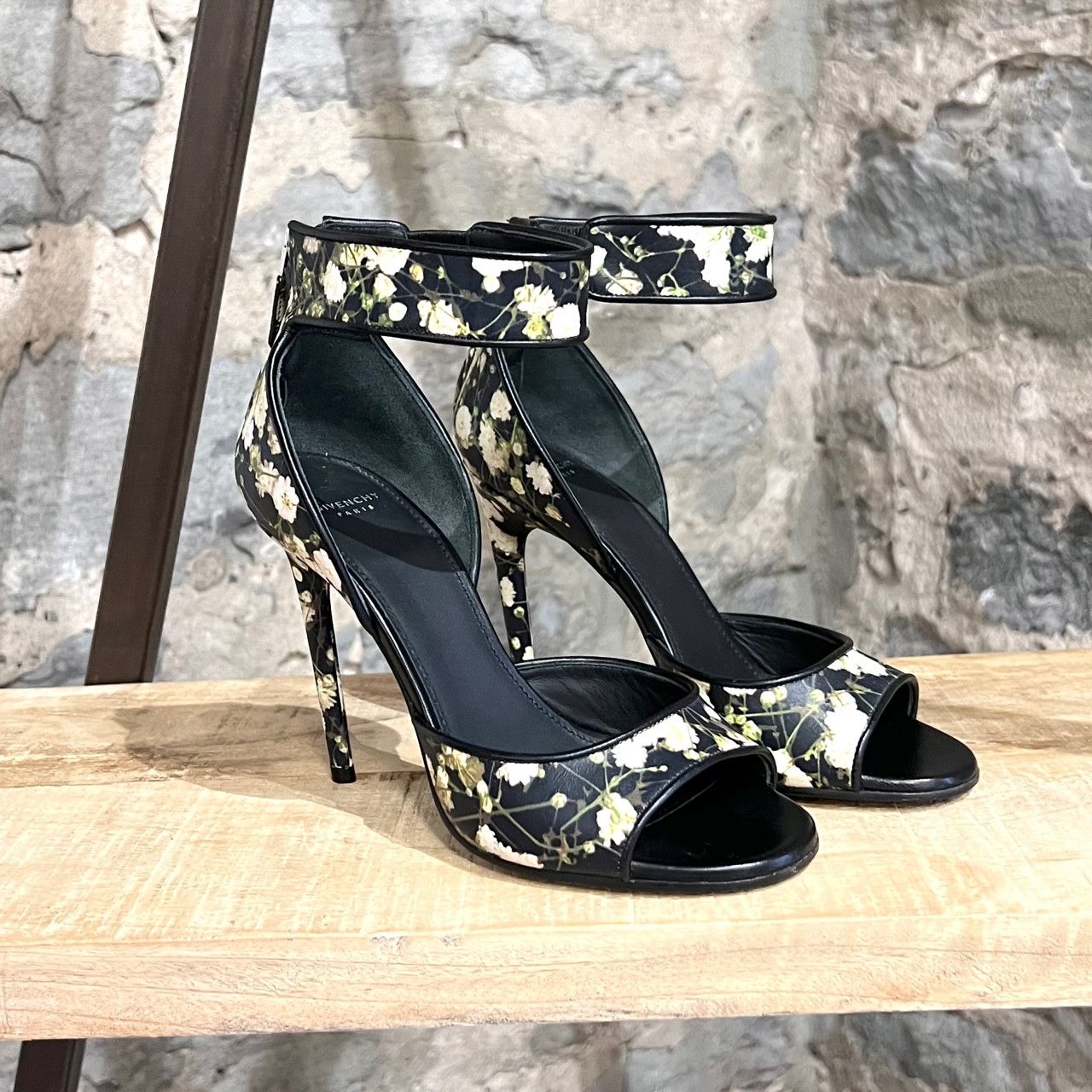 Givenchy Floral Baby's Breath Print Heeled Sandals