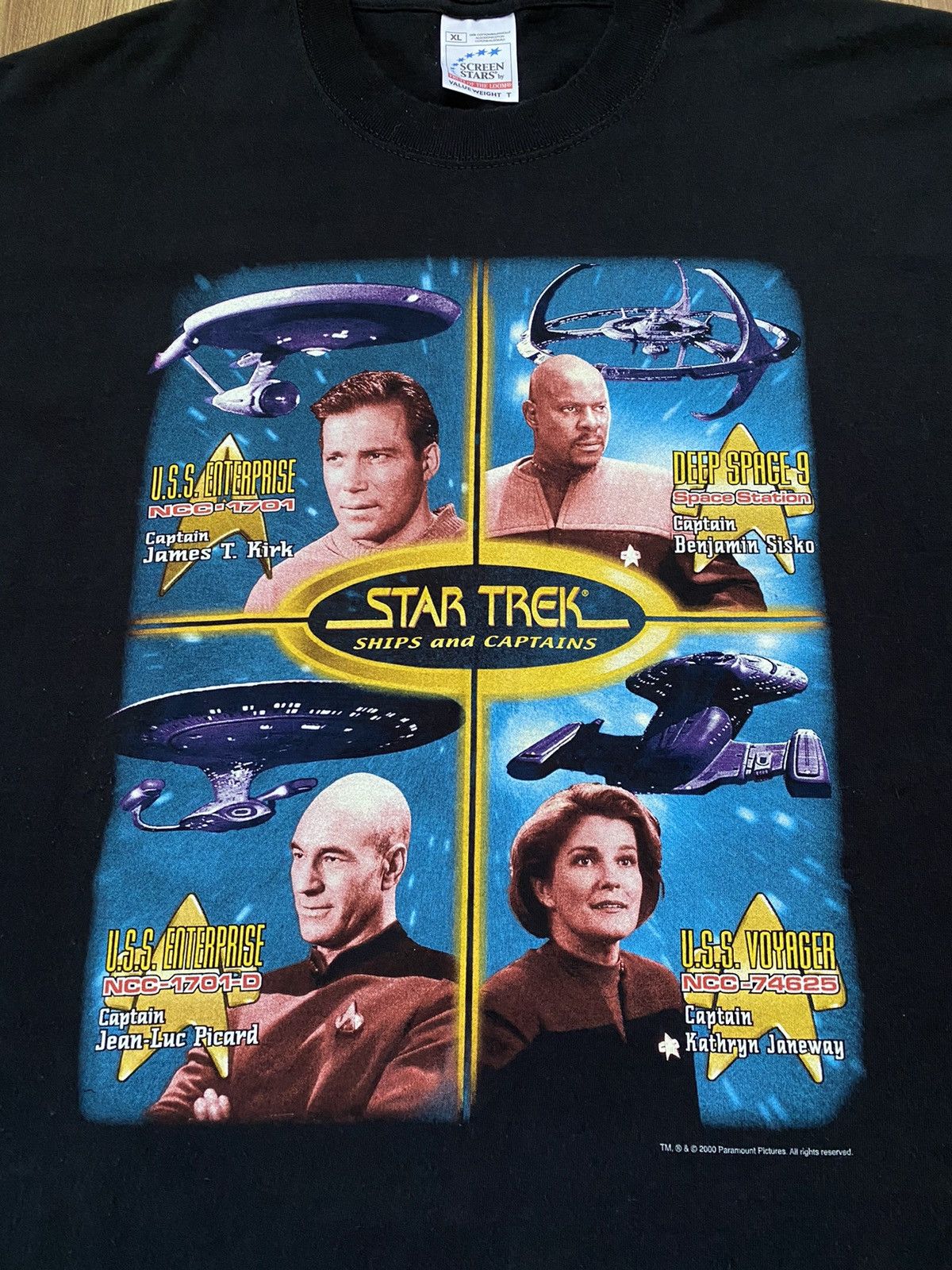 Vintage Vintage Star Trek Ships and Captains 2000 T Shirt Star Wars Size US XL / EU 56 / 4 - 2 Thumbnail
