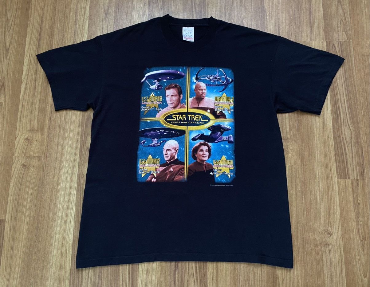 Vintage Vintage Star Trek Ships and Captains 2000 T Shirt Star Wars Size US XL / EU 56 / 4 - 1 Thumbnail
