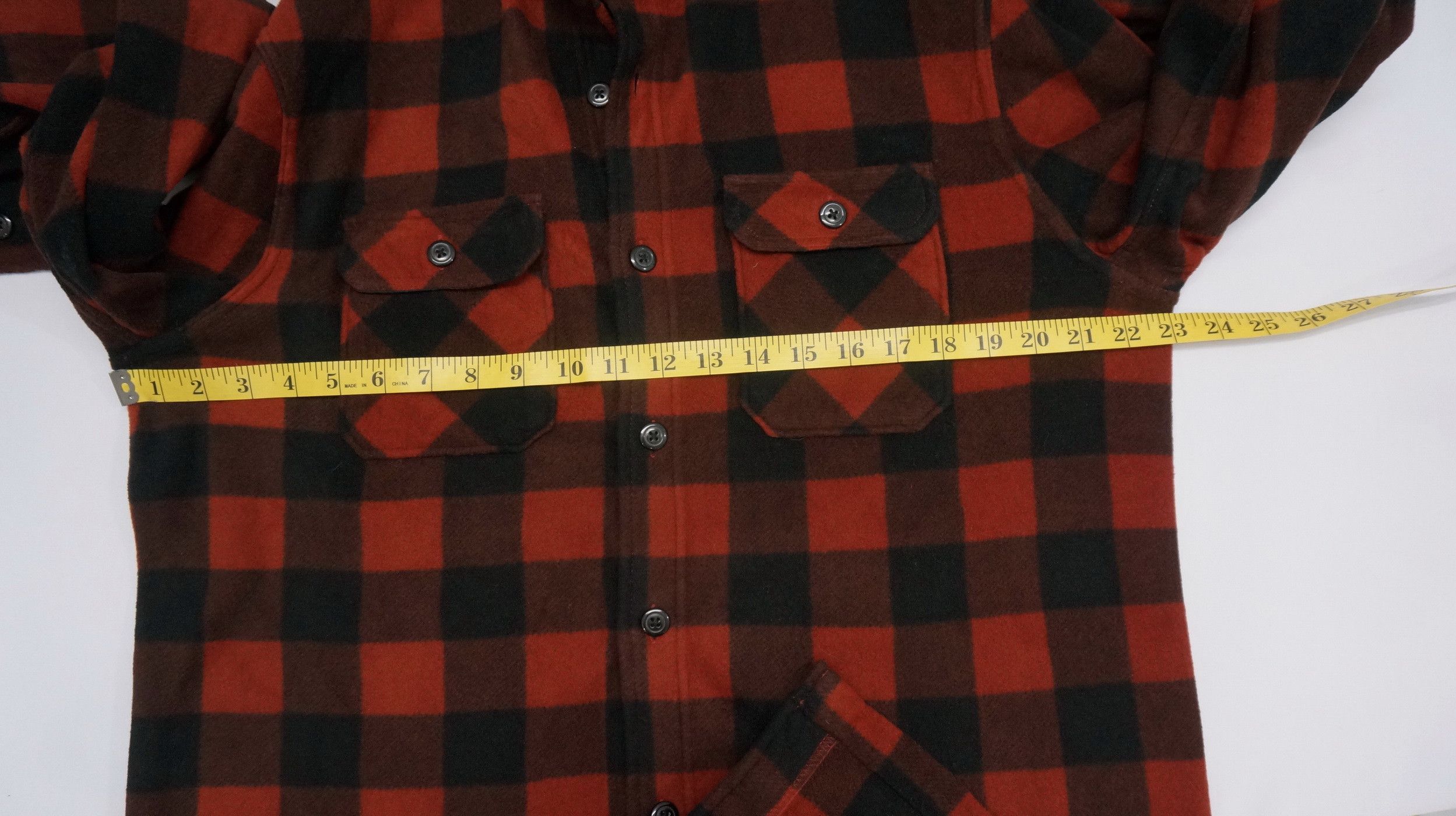 Japanese Brand Vintage UNIQLO Fleece Flannel Plaid Orange Dark Brown Shirt Size US M / EU 48-50 / 2 - 12 Thumbnail