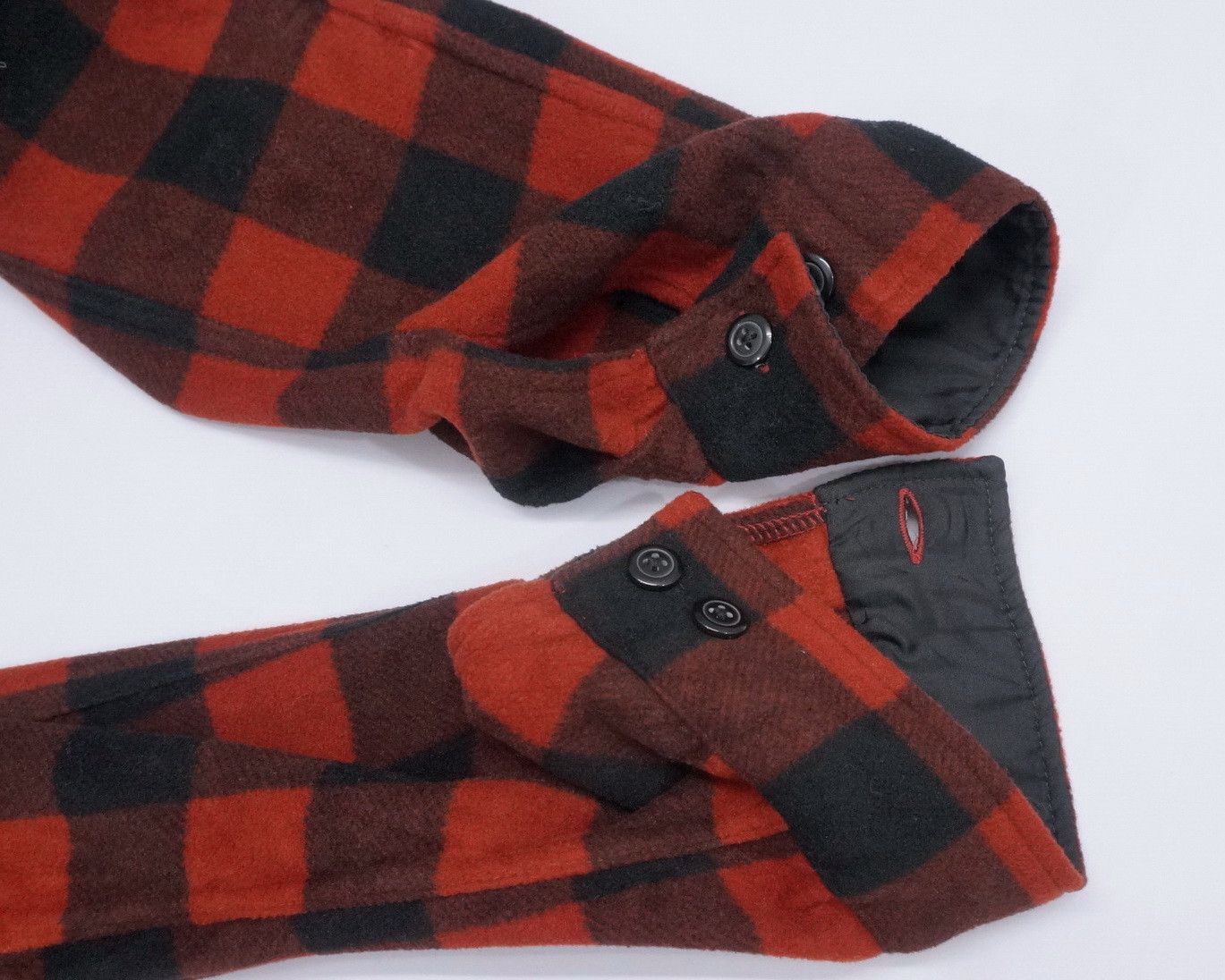 Japanese Brand Vintage UNIQLO Fleece Flannel Plaid Orange Dark Brown Shirt Size US M / EU 48-50 / 2 - 10 Thumbnail