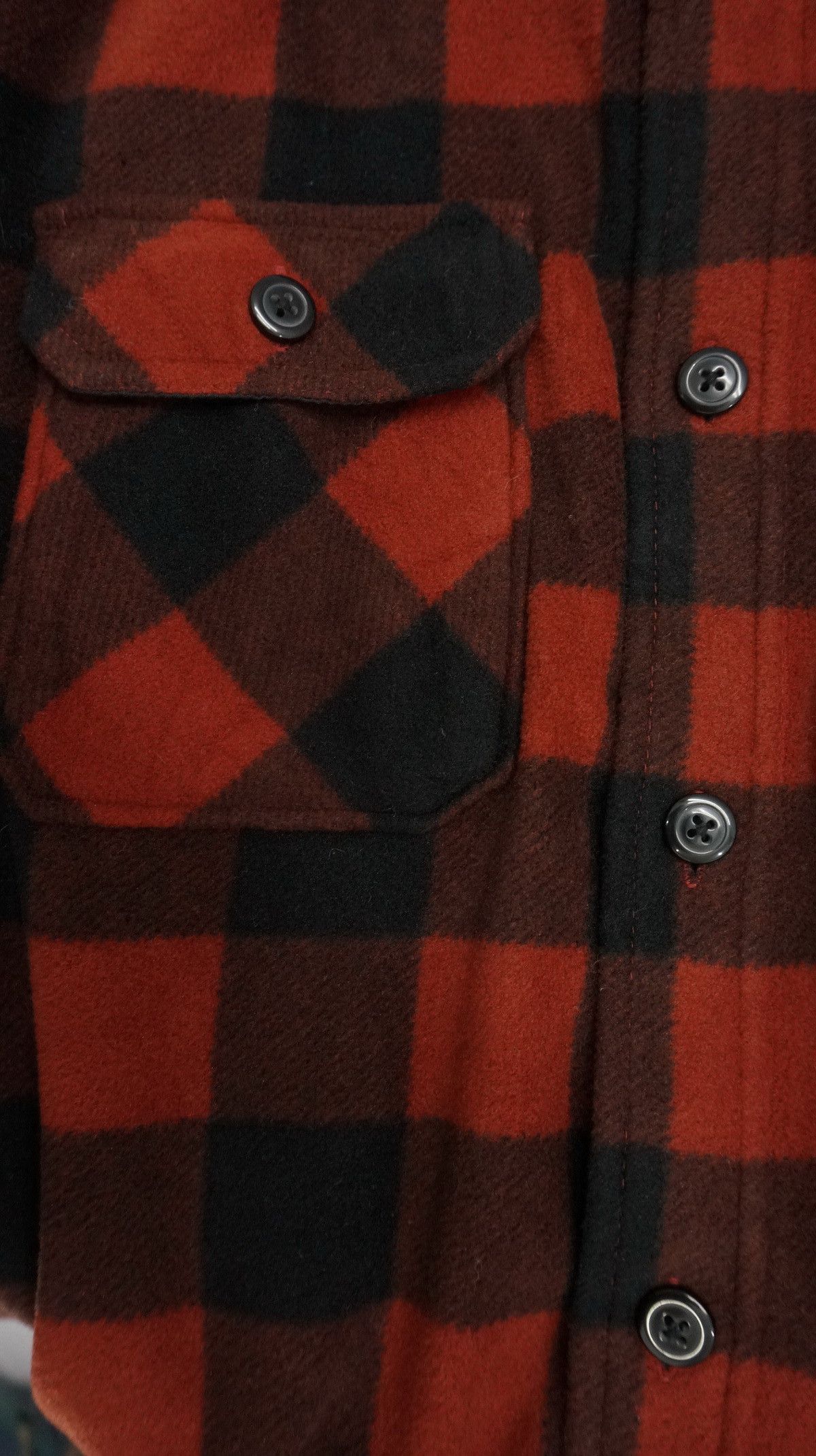 Japanese Brand Vintage UNIQLO Fleece Flannel Plaid Orange Dark Brown Shirt Size US M / EU 48-50 / 2 - 9 Thumbnail