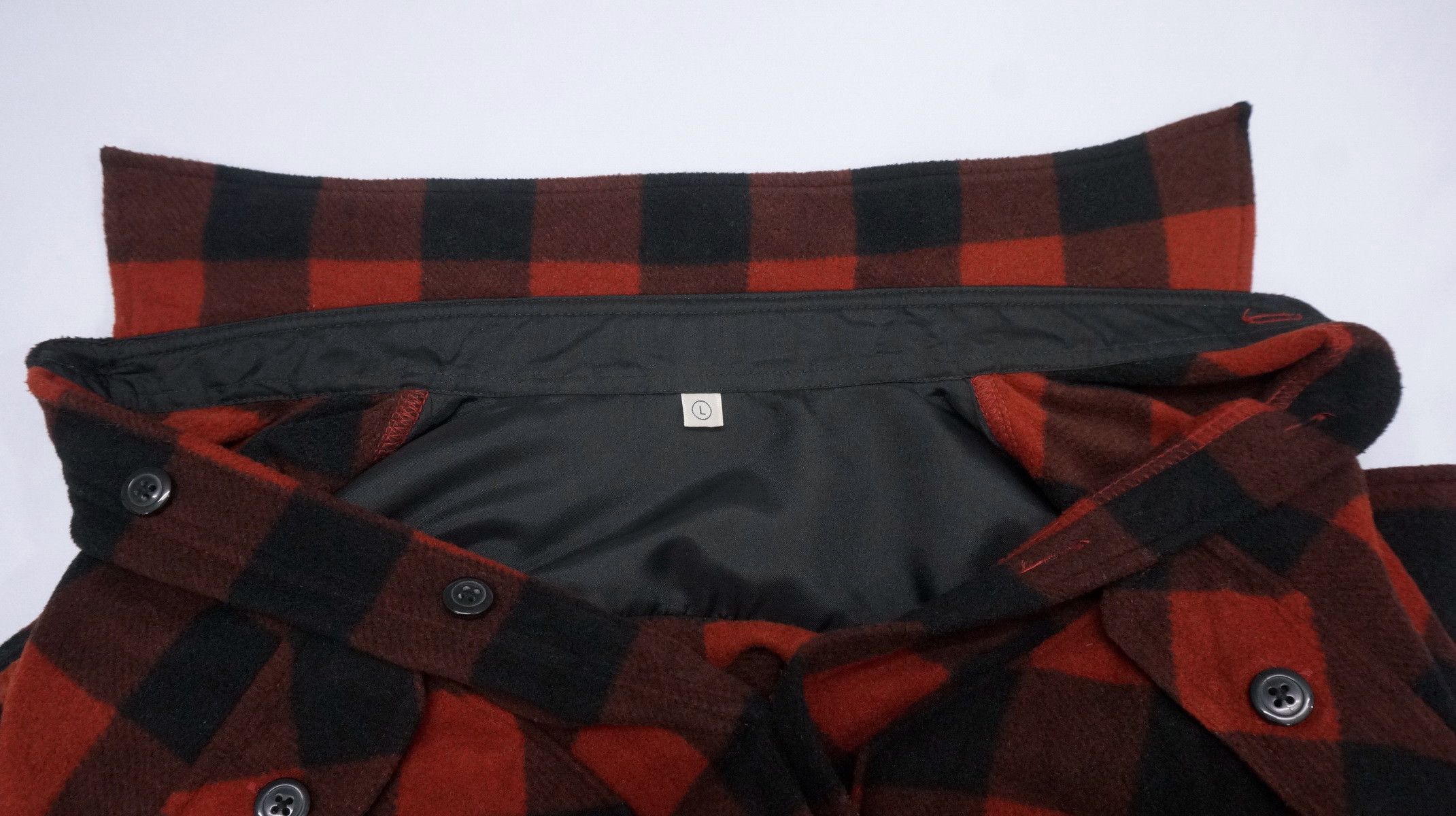 Japanese Brand Vintage UNIQLO Fleece Flannel Plaid Orange Dark Brown Shirt Size US M / EU 48-50 / 2 - 11 Thumbnail
