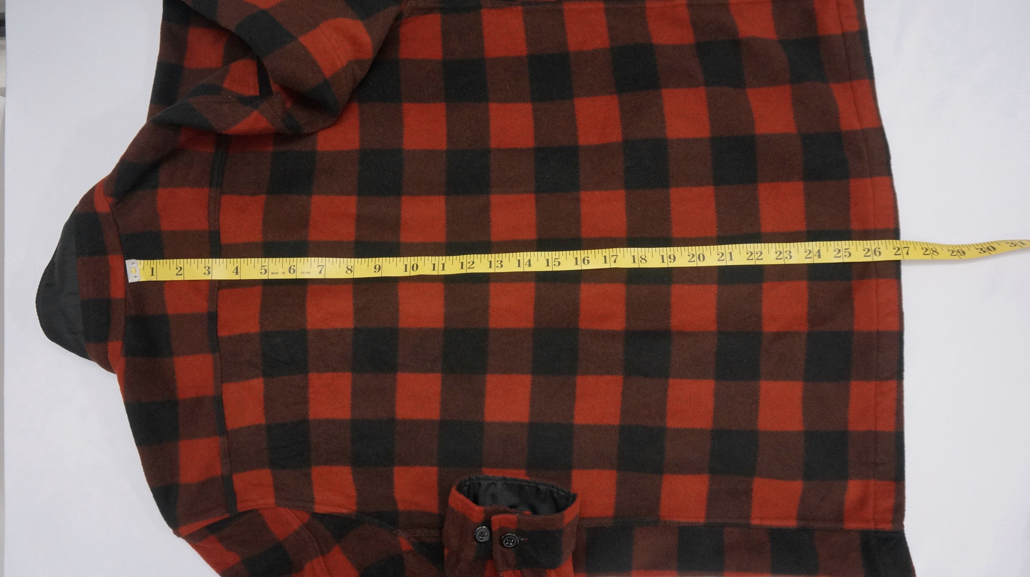 Japanese Brand Vintage UNIQLO Fleece Flannel Plaid Orange Dark Brown Shirt Size US M / EU 48-50 / 2 - 13 Thumbnail