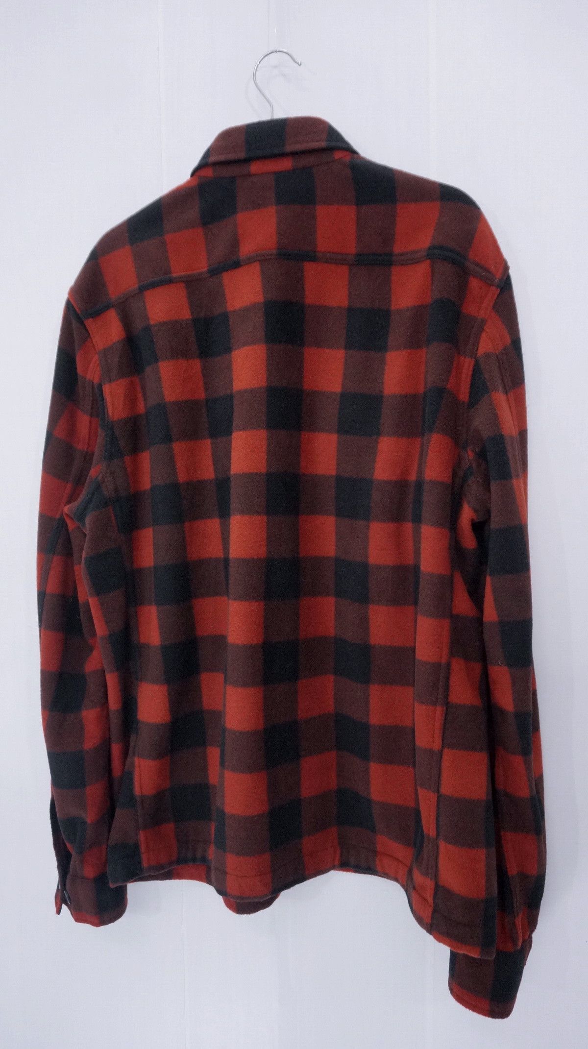 Japanese Brand Vintage UNIQLO Fleece Flannel Plaid Orange Dark Brown Shirt Size US M / EU 48-50 / 2 - 3 Thumbnail