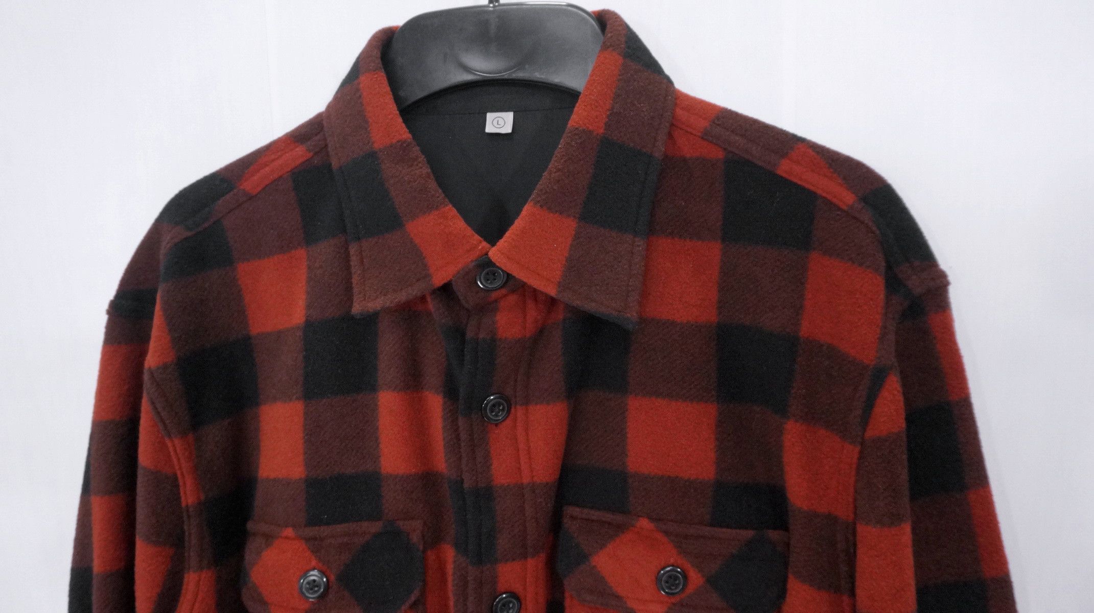 Japanese Brand Vintage UNIQLO Fleece Flannel Plaid Orange Dark Brown Shirt Size US M / EU 48-50 / 2 - 4 Thumbnail