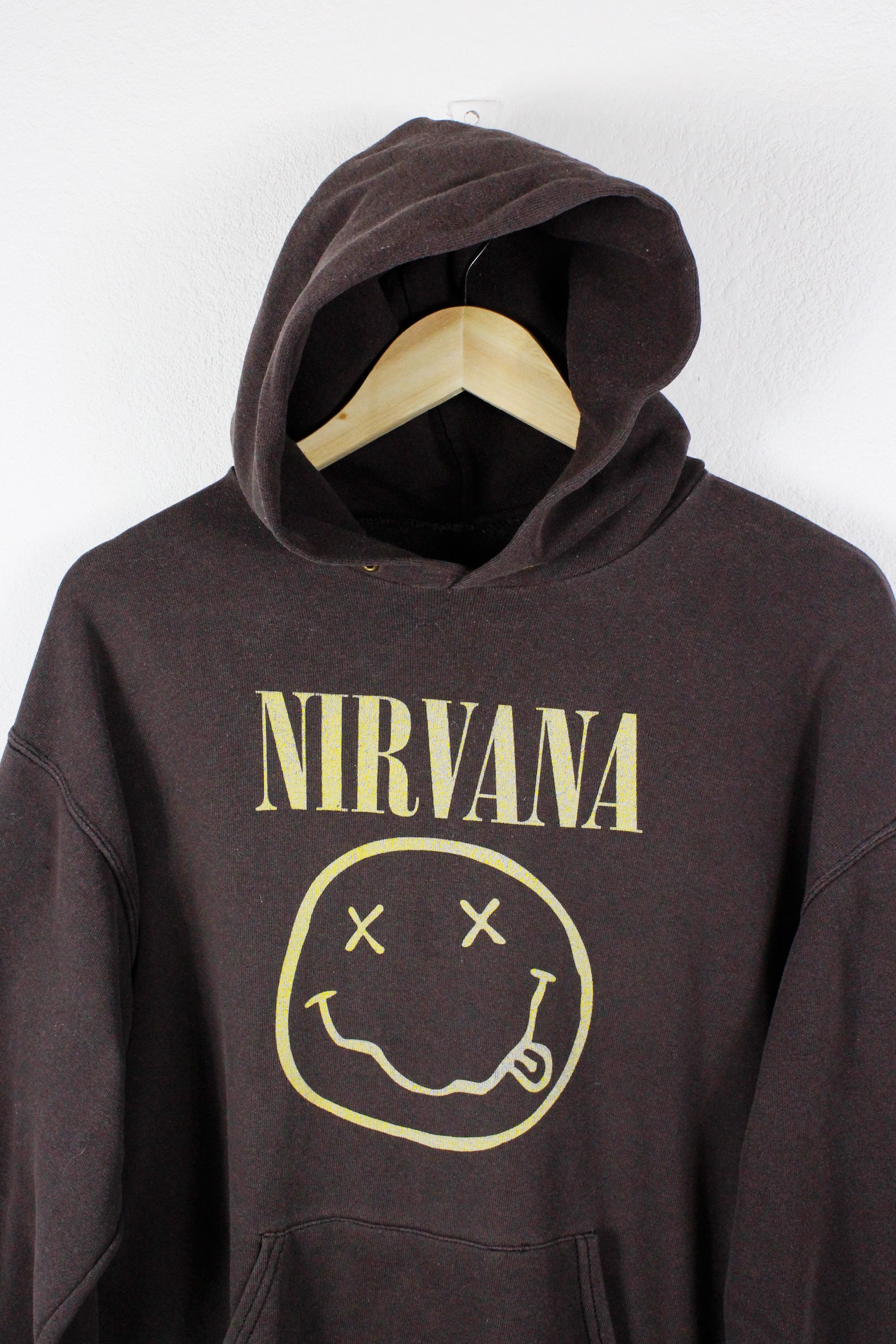 Band Tees × Nirvana × Vintage Vintage Nirvana Kurt Cobain Smile Graphic Logo Hoodie 90s Size US M / EU 48-50 / 2 - 2 Thumbnail
