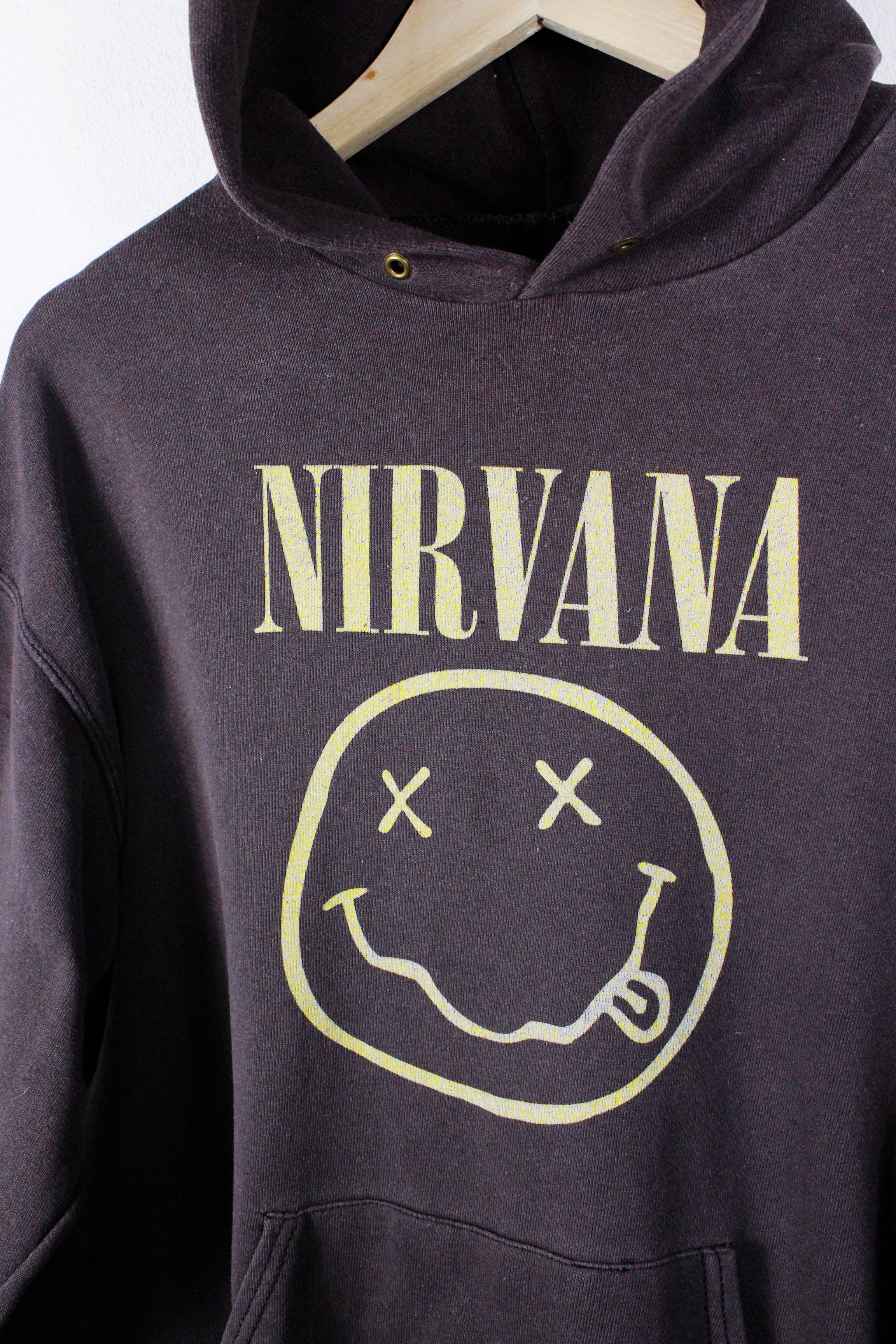 Band Tees × Nirvana × Vintage Vintage Nirvana Kurt Cobain Smile Graphic Logo Hoodie 90s Size US M / EU 48-50 / 2 - 4 Thumbnail