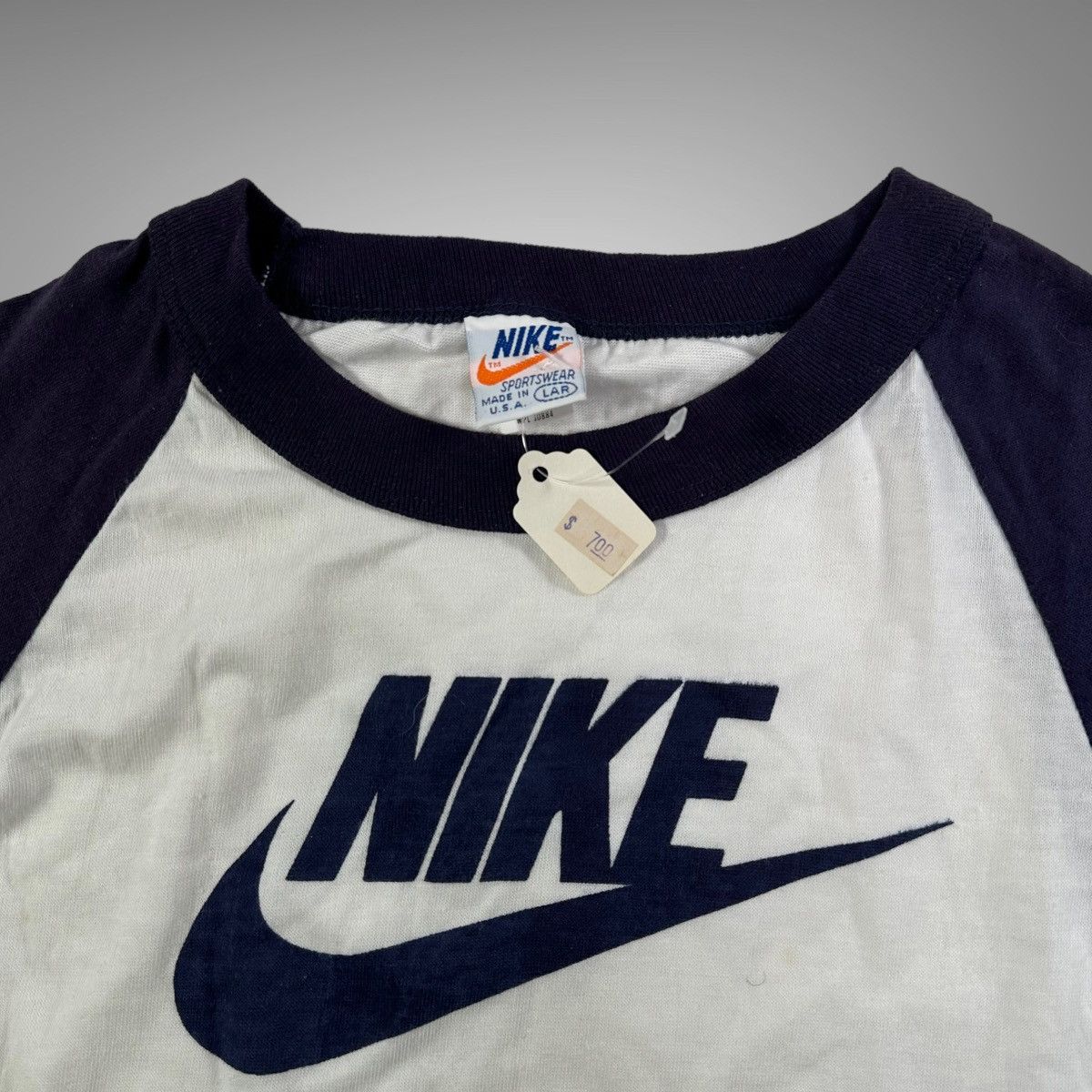 Vintage 1970s nike quarter sleeve shirt