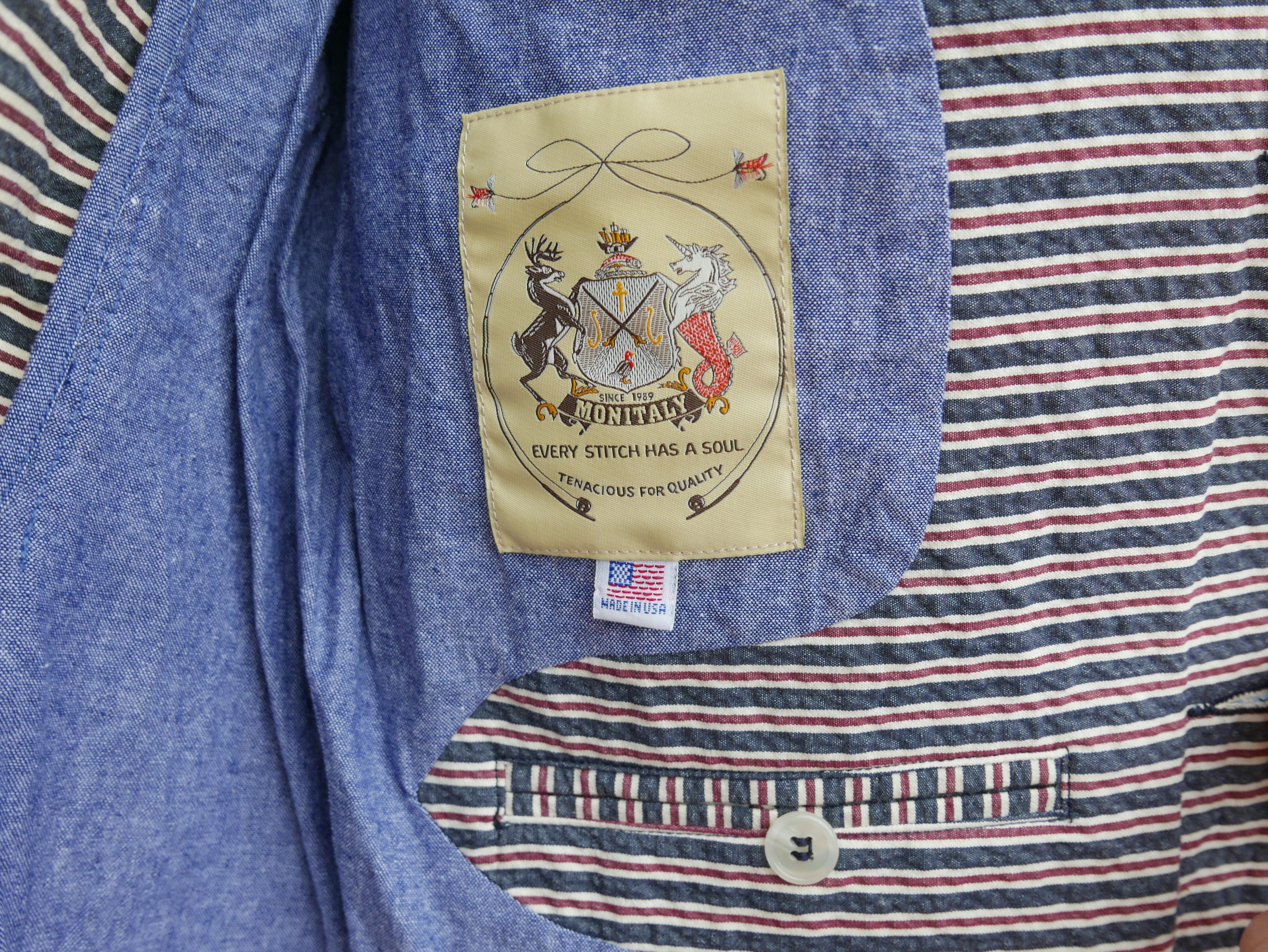 Monitaly NEW Striped Seersucker Blazer Size 40R - 6 Thumbnail
