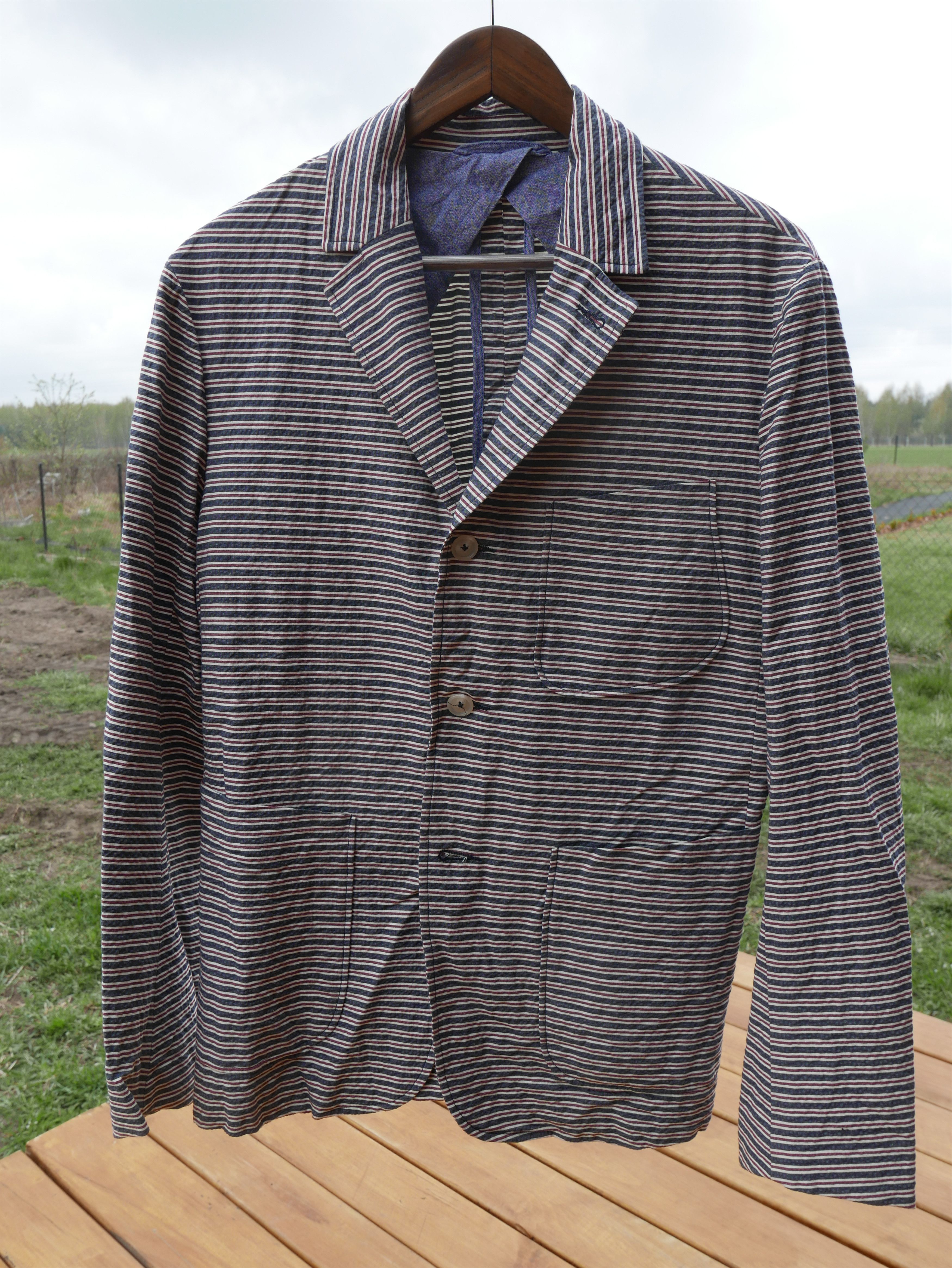 Monitaly NEW Striped Seersucker Blazer Size 40R - 2 Thumbnail