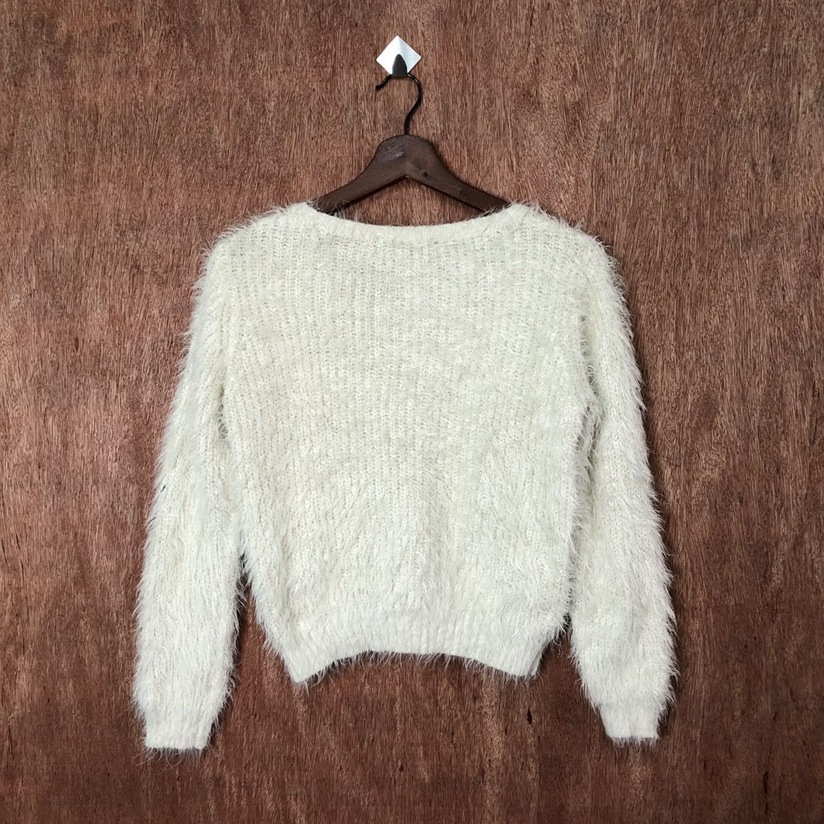 Homespun Knitwear Ingni White Shagy Shaggy Fur Mohair Knitwear #6423 Size XS / US 0-2 / IT 36-38 - 7 Thumbnail