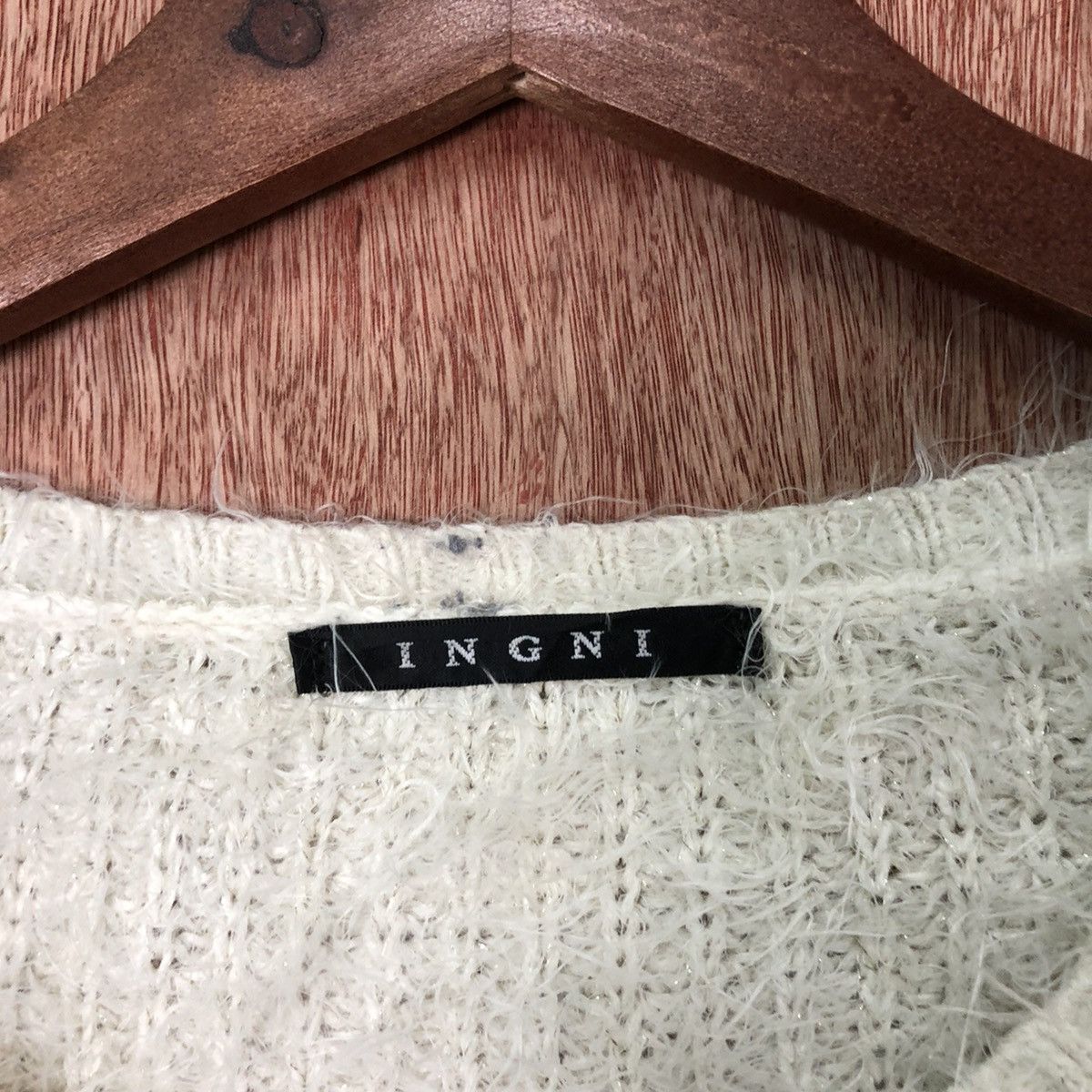 Homespun Knitwear Ingni White Shagy Shaggy Fur Mohair Knitwear #6423 Size XS / US 0-2 / IT 36-38 - 5 Thumbnail