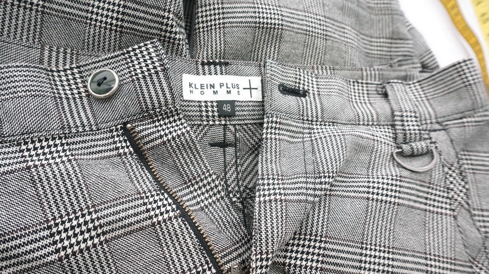Japanese Brand KLEIN PLUS HOMME Glen Plaid Slim Fit Cargo Pants Size US 31 - 2 Thumbnail