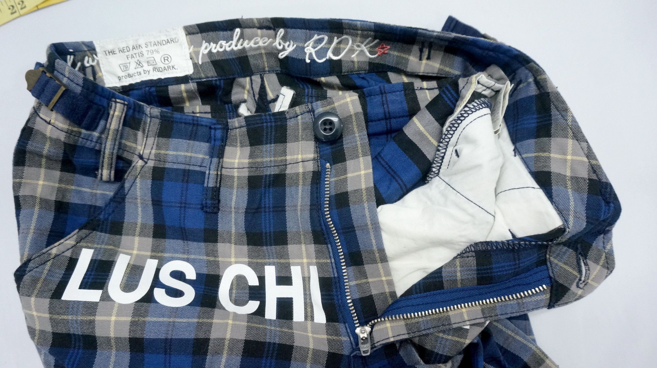 Japanese Brand Vtg RE DARK Plaid Blue Tartan Punk Skinny Pants Size US 28 / EU 44 - 12 Thumbnail
