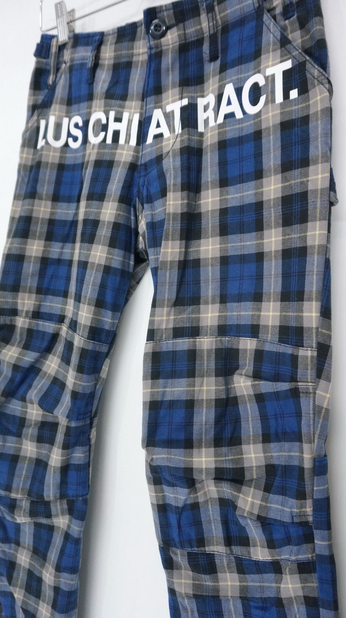 Japanese Brand Vtg RE DARK Plaid Blue Tartan Punk Skinny Pants Size US 28 / EU 44 - 2 Thumbnail