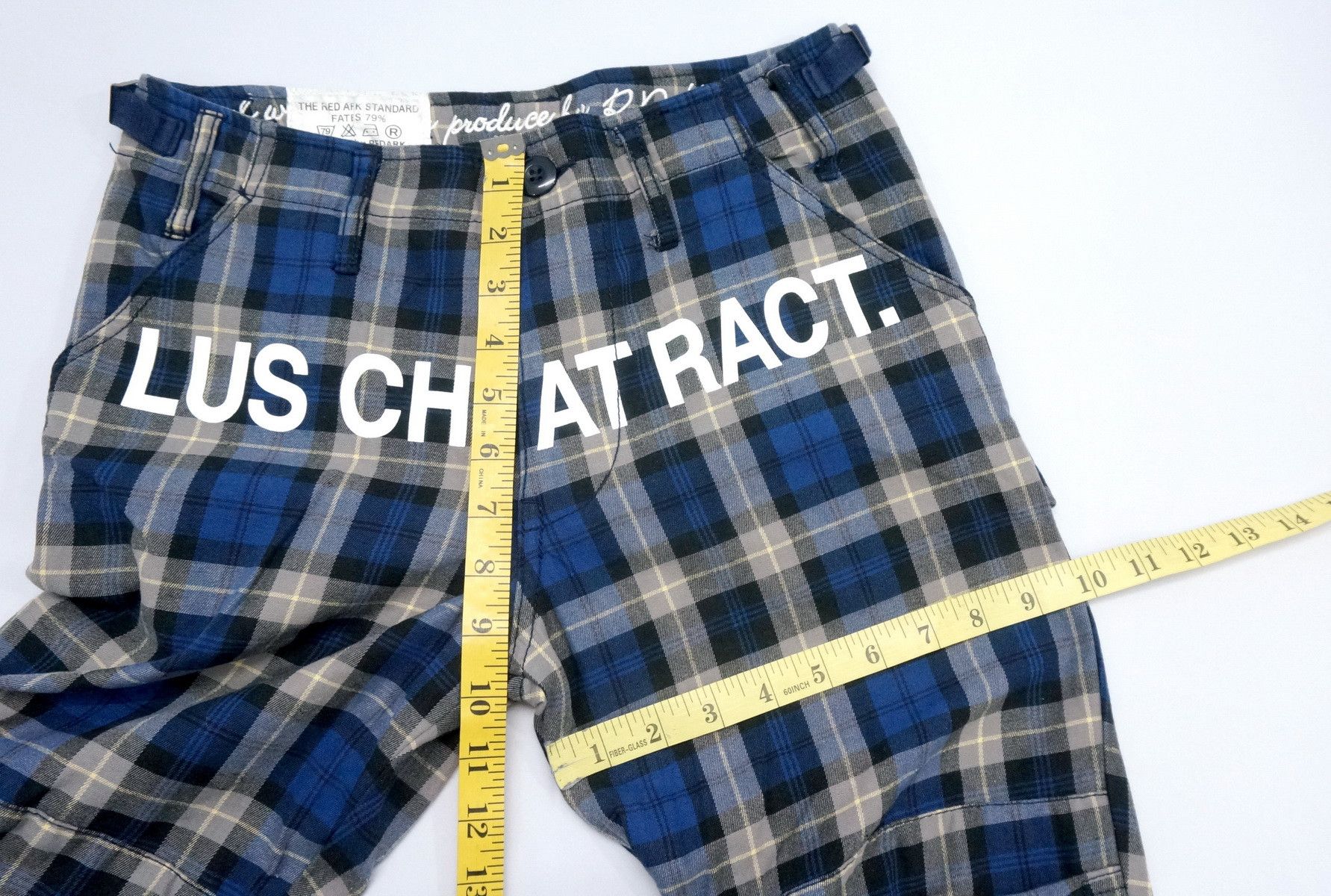 Japanese Brand Vtg RE DARK Plaid Blue Tartan Punk Skinny Pants Size US 28 / EU 44 - 15 Thumbnail