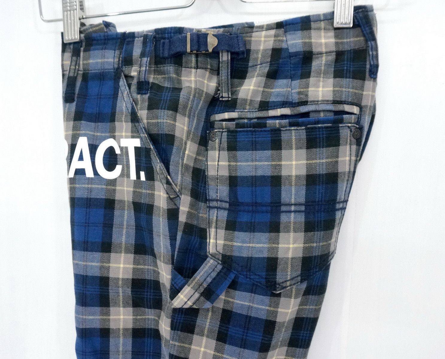 Japanese Brand Vtg RE DARK Plaid Blue Tartan Punk Skinny Pants Size US 28 / EU 44 - 10 Thumbnail