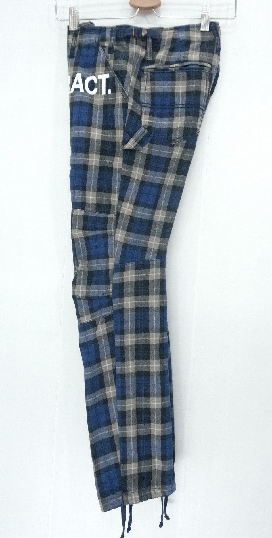 Japanese Brand Vtg RE DARK Plaid Blue Tartan Punk Skinny Pants Size US 28 / EU 44 - 5 Thumbnail