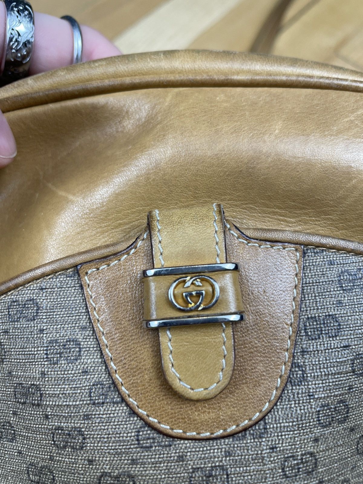 Gucci Gucci Monogram Shoulder Bag 1955 Vintage Size ONE SIZE - 9 Thumbnail