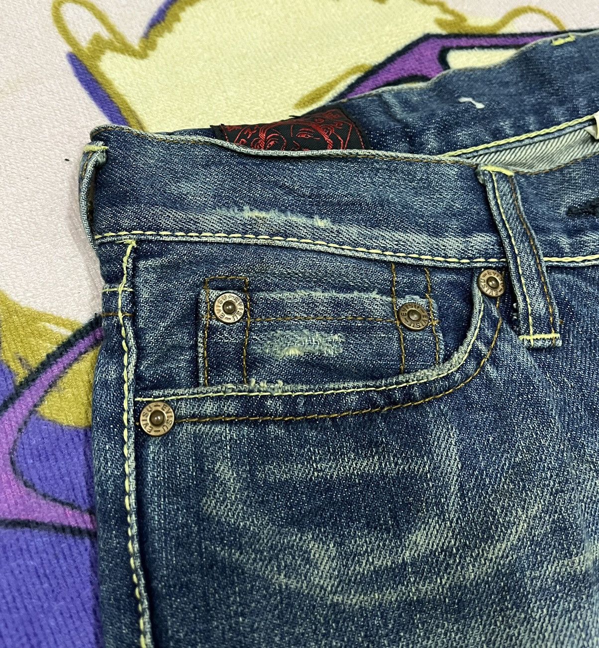 Evisu 💸BindingOffer💸 EVISU Distressed Denim For Women x Rare Size 30" / US 8 / IT 44 - 8 Thumbnail
