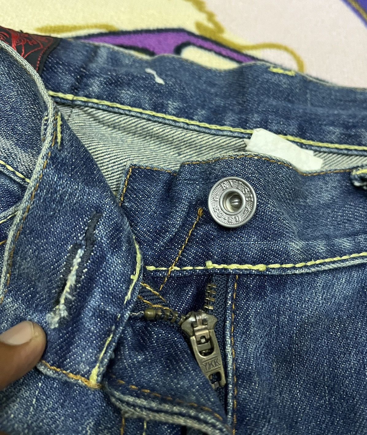 Evisu 💸BindingOffer💸 EVISU Distressed Denim For Women x Rare Size 30" / US 8 / IT 44 - 10 Thumbnail