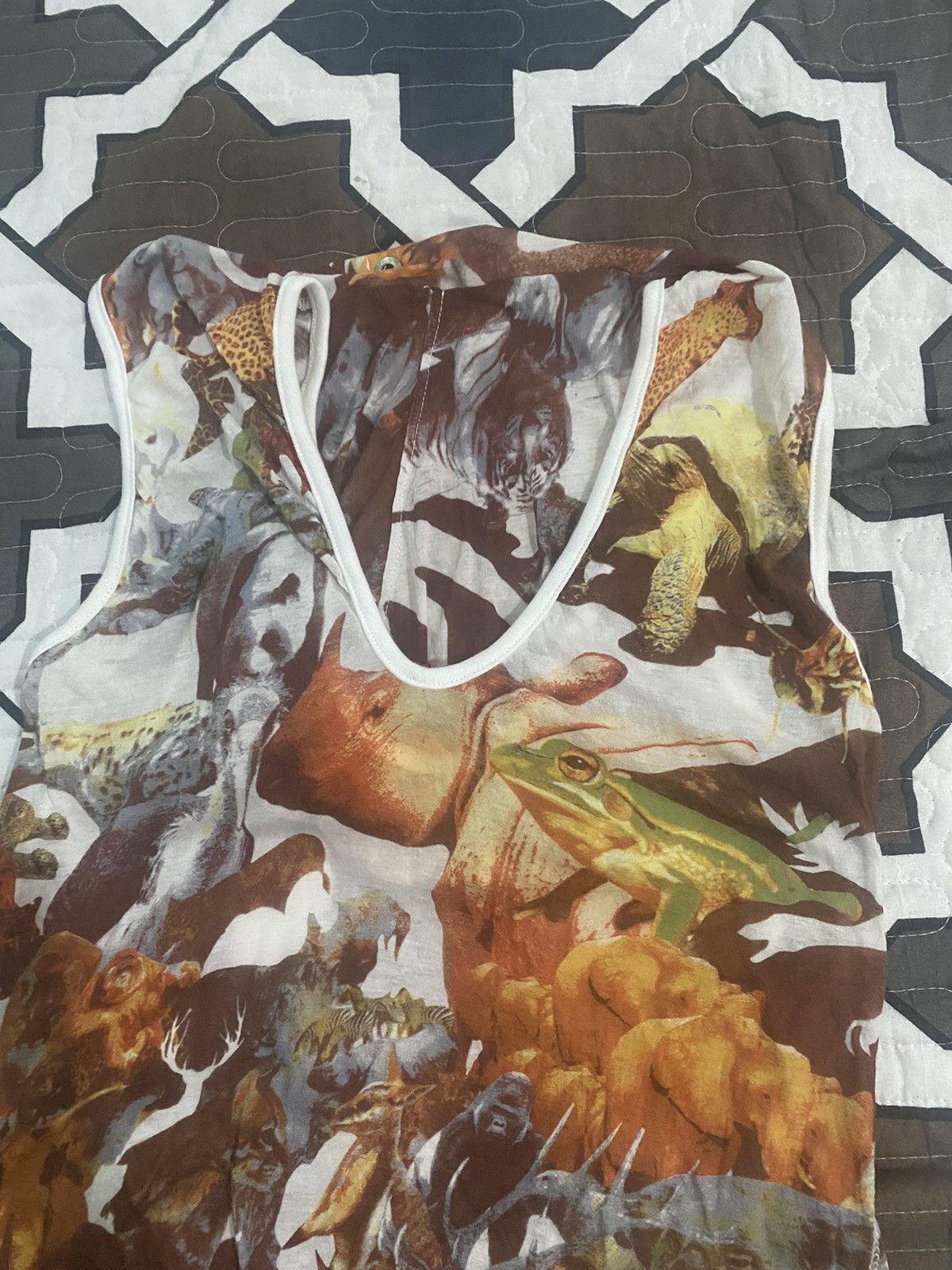 Hussein Chalayan HUSSEIN CHALAYAN COTTON JUNGLE PRINT SLEEVELES Size M / US 6-8 / IT 42-44 - 4 Thumbnail