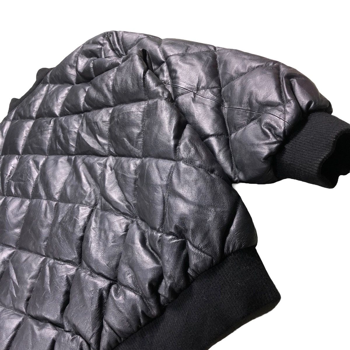 Japanese Brand × Pharrell Pharell William Style Diamond Quilt Bomber Leather Jacket Size US L / EU 52-54 / 3 - 6 Thumbnail