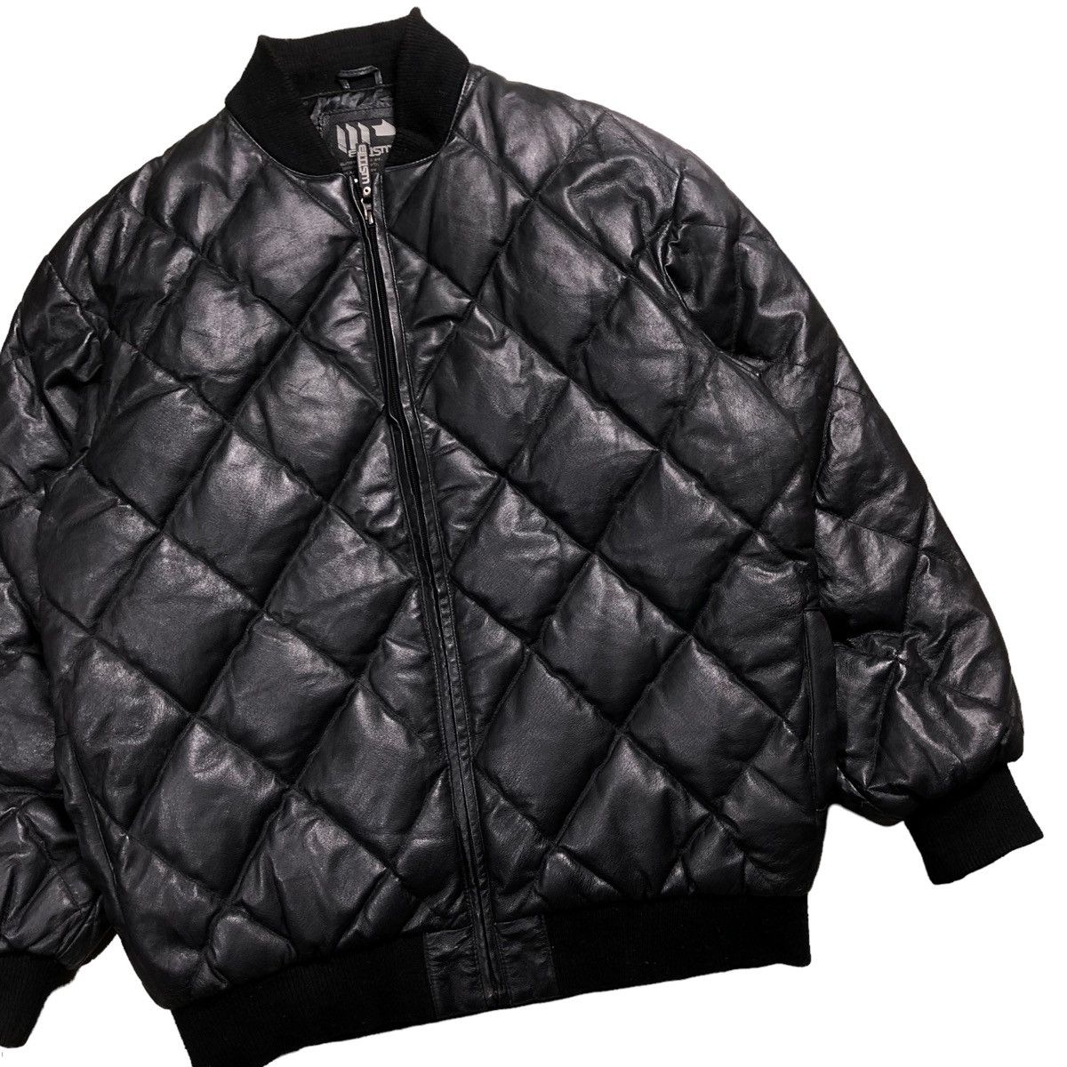 Japanese Brand × Pharrell Pharell William Style Diamond Quilt Bomber Leather Jacket Size US L / EU 52-54 / 3 - 3 Thumbnail