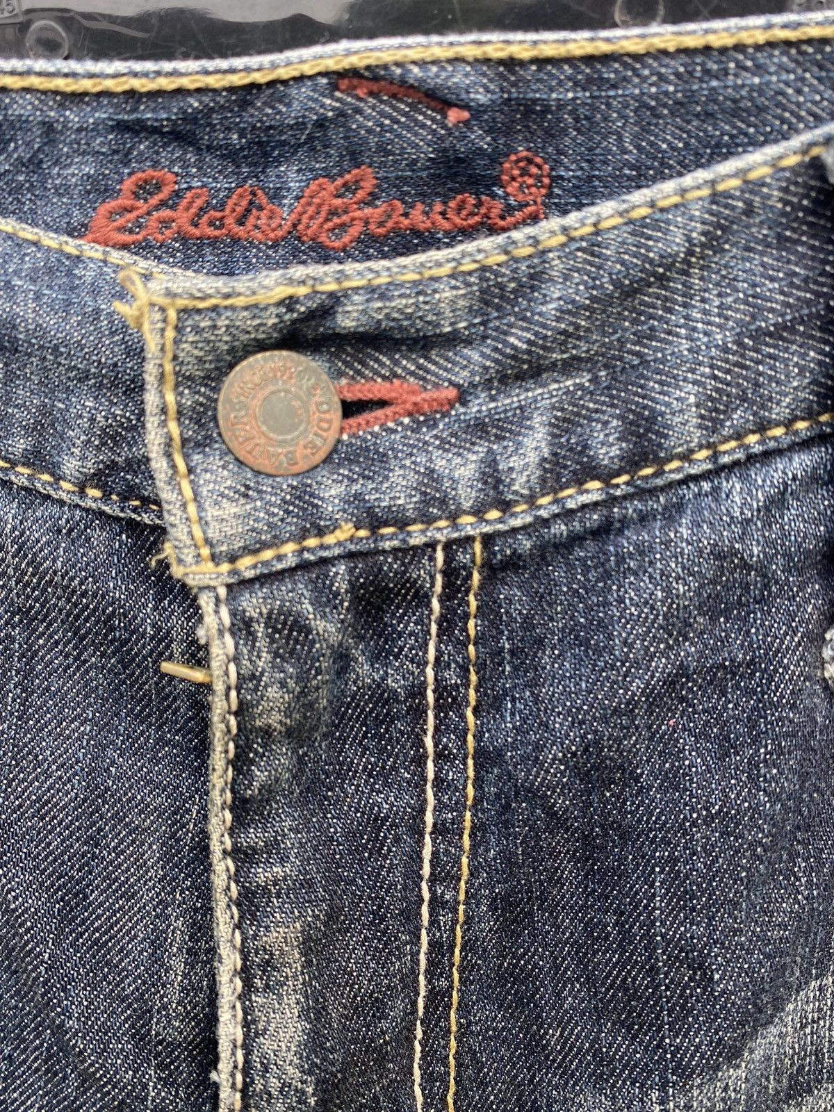 Eddie Bauer OFFER 🔥 Vintage Eddie Bauer Distressed Black Denim Jeans Size US 35 - 3 Thumbnail