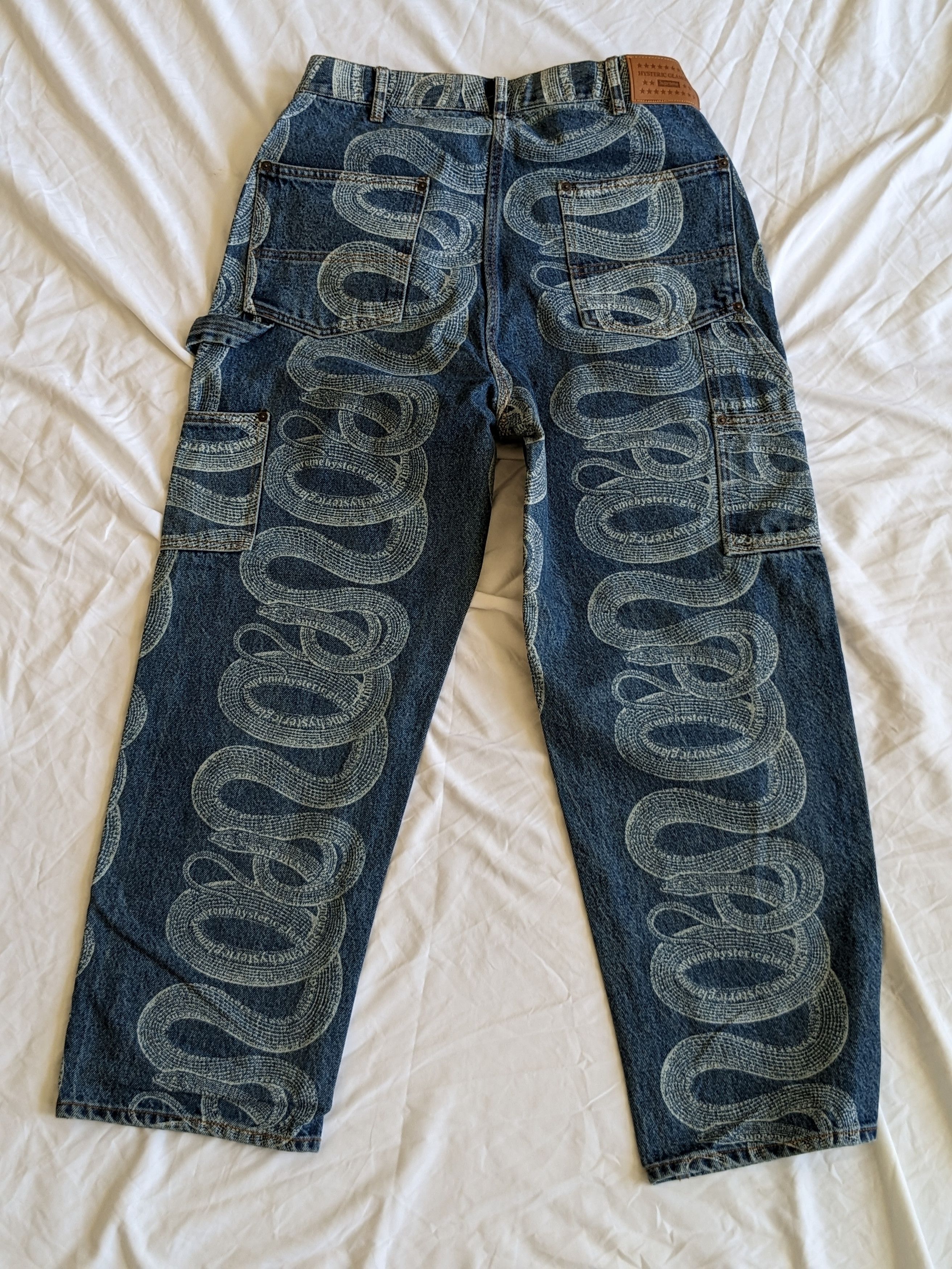 Hysteric Glamour × Supreme Supreme HYSTERIC GLAMOUR Snake Double Knee Denim Pants SZ 30 Size US 30 / EU 46 - 4 Thumbnail