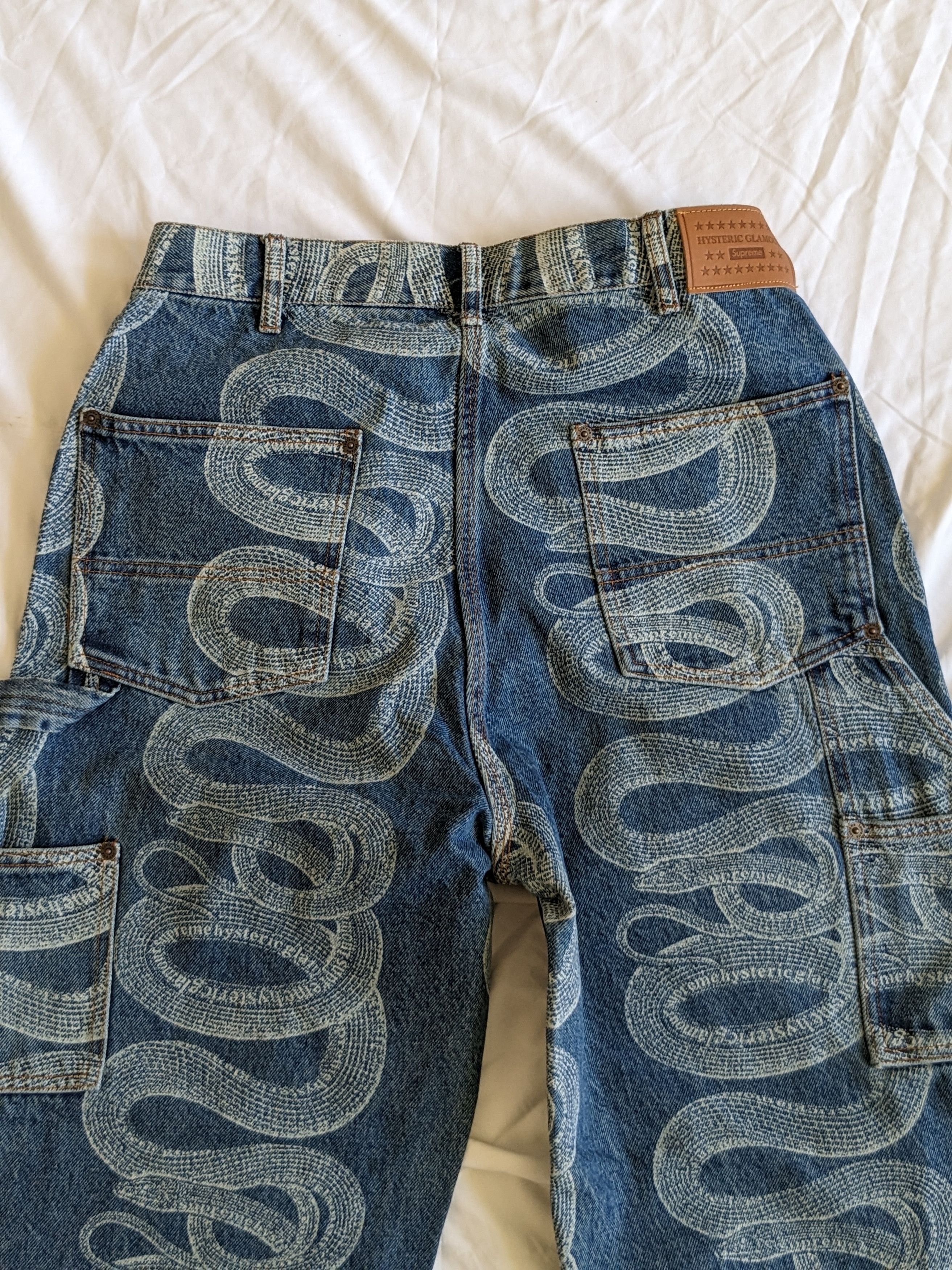 Hysteric Glamour × Supreme Supreme HYSTERIC GLAMOUR Snake Double Knee Denim Pants SZ 30 Size US 30 / EU 46 - 5 Thumbnail