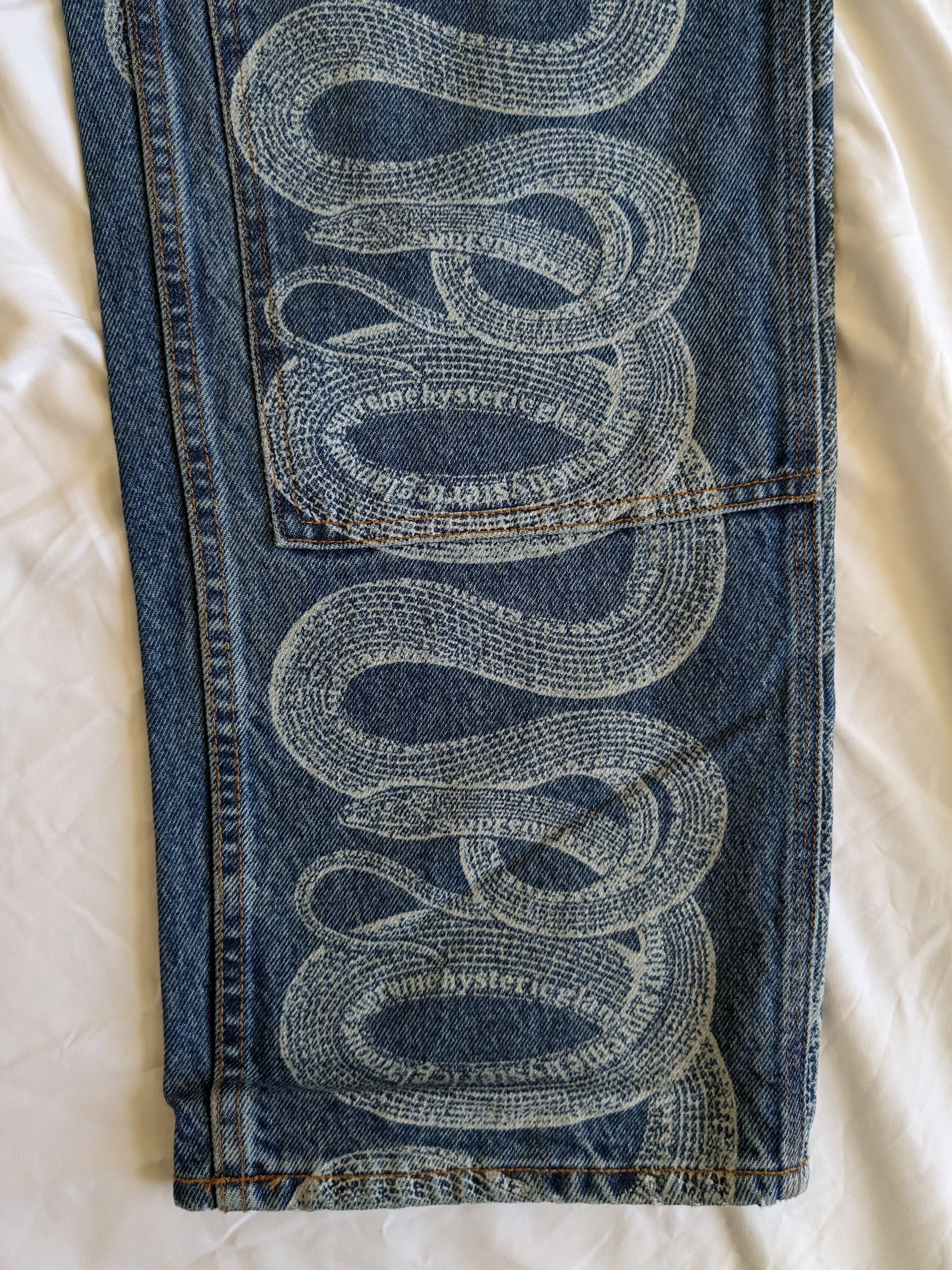 Hysteric Glamour × Supreme Supreme HYSTERIC GLAMOUR Snake Double Knee Denim Pants SZ 30 Size US 30 / EU 46 - 6 Thumbnail
