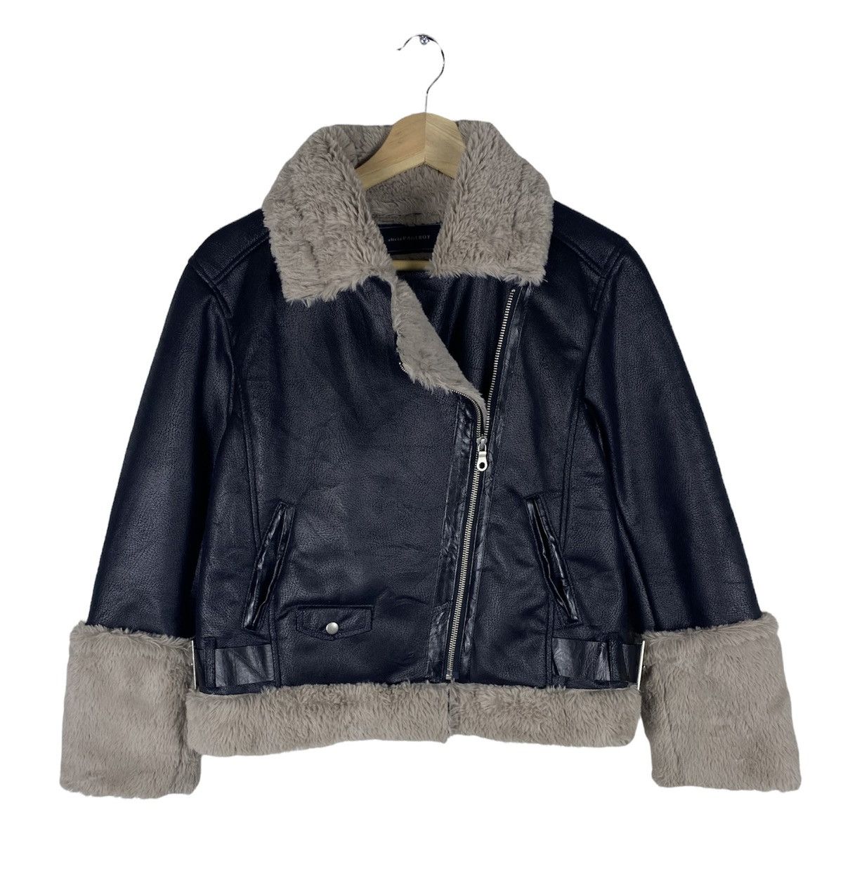 image of Mink Fur Coat x Vintage Offer Womens Fur Lined Cropped Coat Jacket Alicia Pageboy