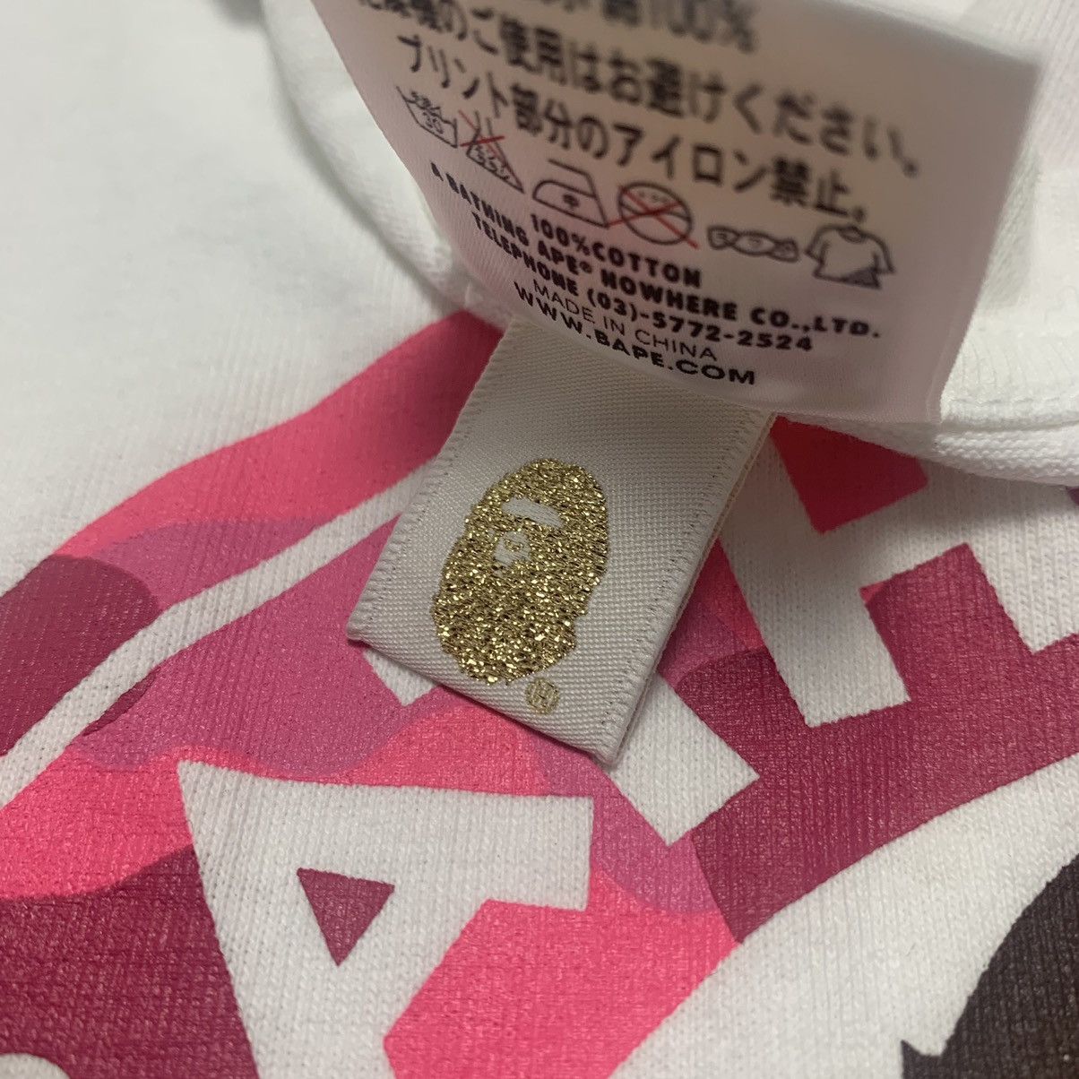 Bape Bape Pink Camo Busy Works XL White Tee Size US XL / EU 56 / 4 - 4 Thumbnail