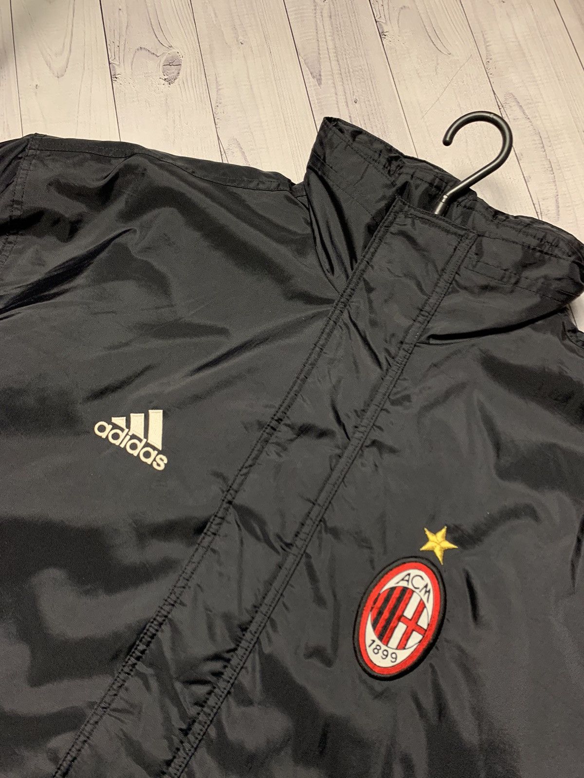 Adidas × Vintage Vintage Adidas A C Milan soccer jacket parka size L 1999 Size US L / EU 52-54 / 3 - 3 Thumbnail