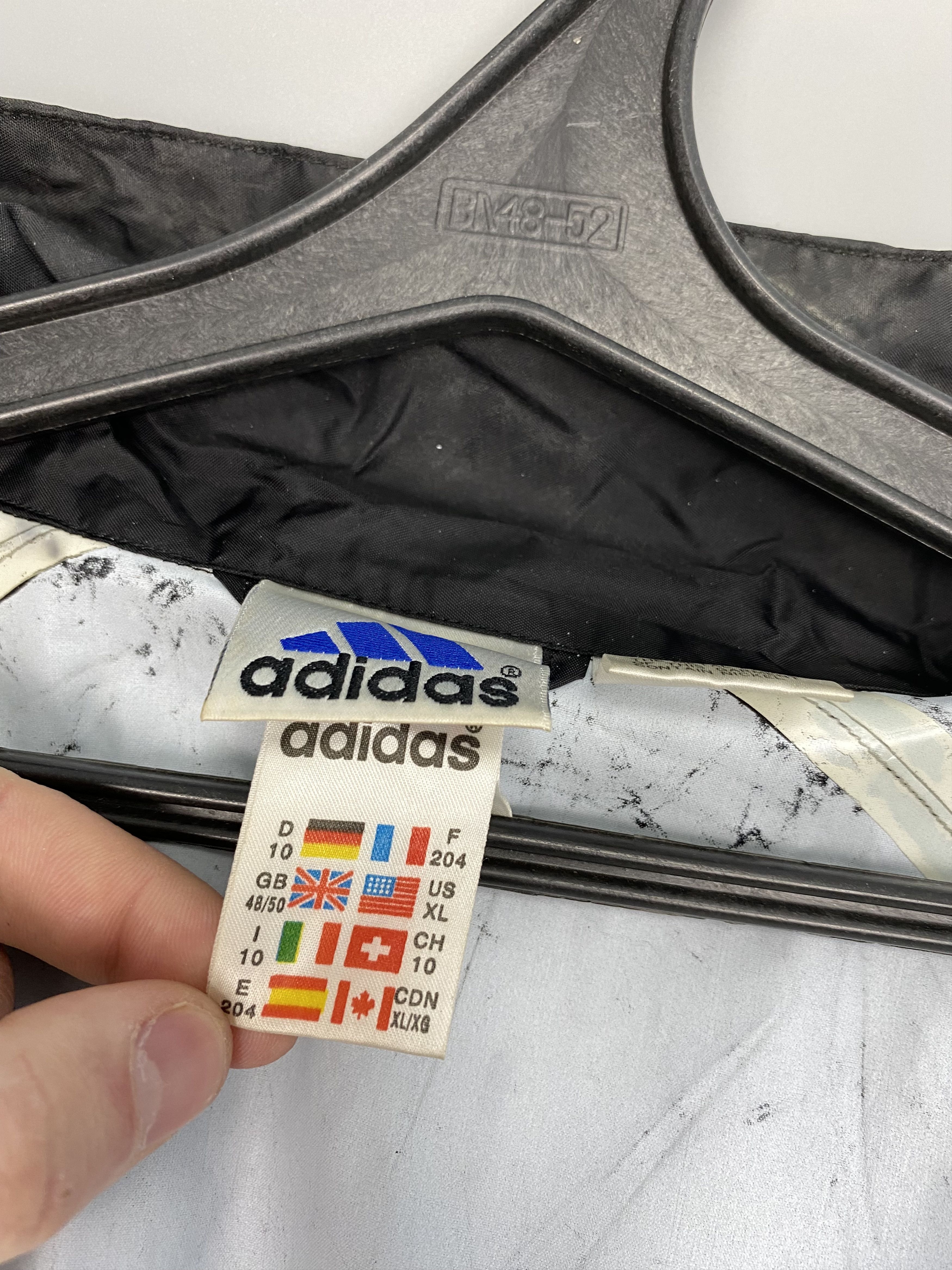 Adidas Vintage ADIDAS Big Logo Membrane Long Black Jacket Size US XL / EU 56 / 4 - 10 Thumbnail