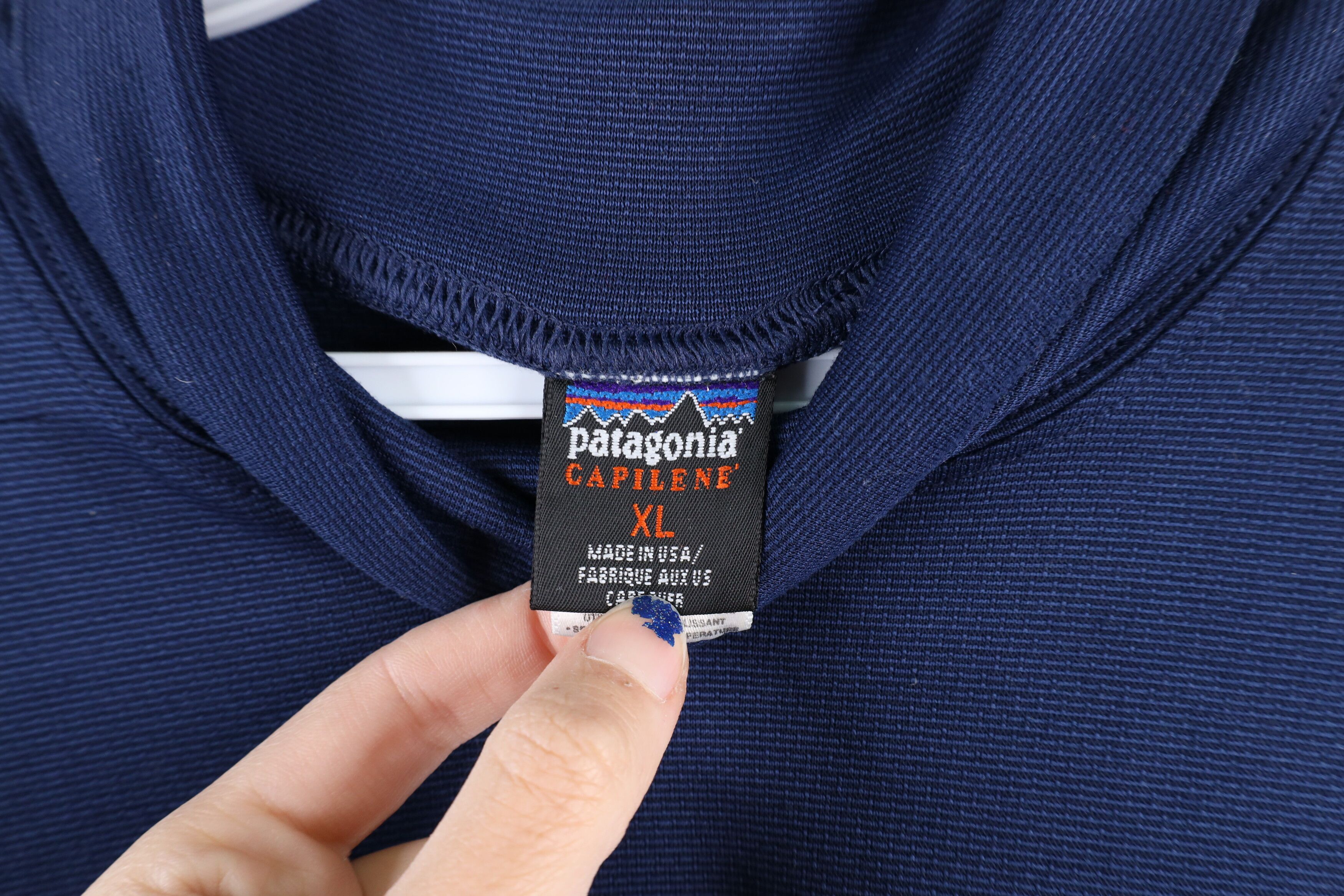 Vintage Vintage 90s Patagonia Capilene Mock Neck Long Sleeve Shir Size US XL / EU 56 / 4 - 4 Thumbnail