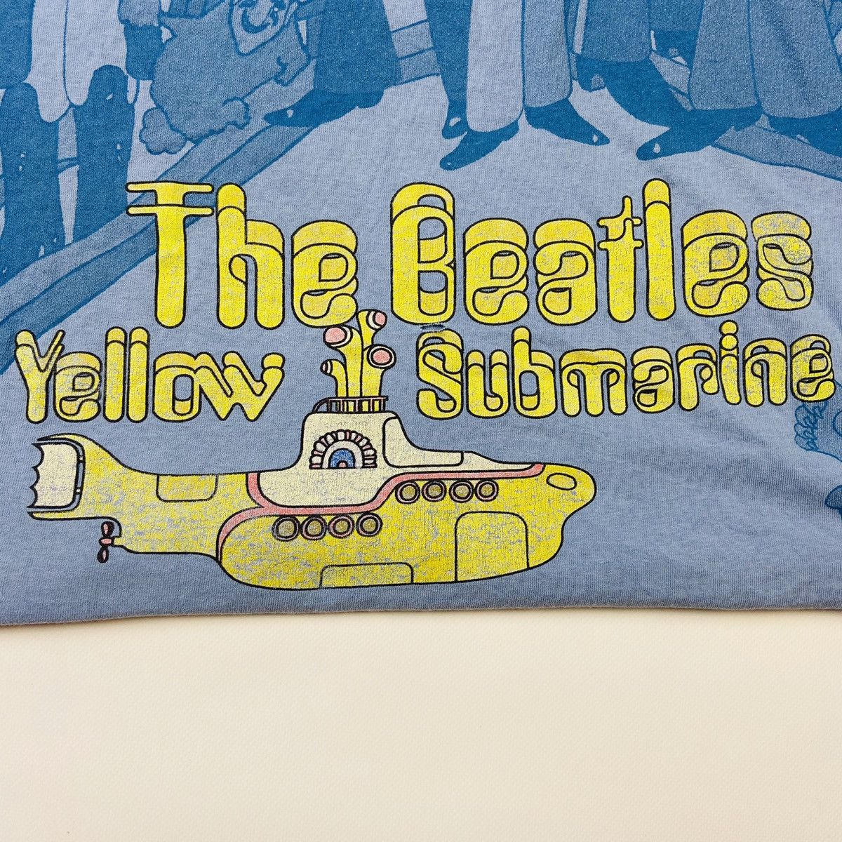Band Tees 90s BEATLES YELLOW SUBMARINE OVERPRINTED VINTAGE TEE - № 632 Size US XXL / EU 58 / 5 - 5 Thumbnail