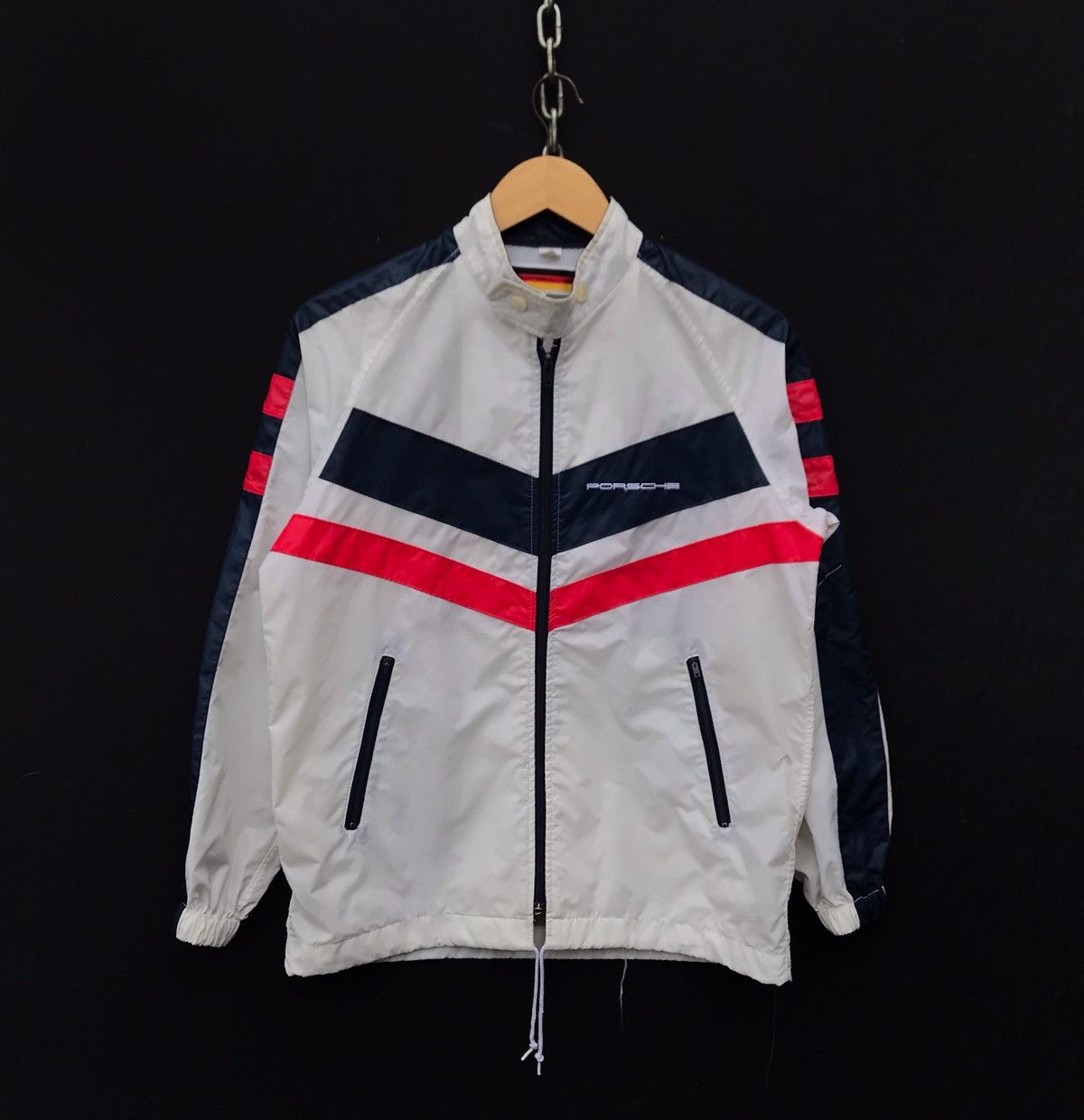 image of Racing x Vintage Porsche Light Jacket Porsche Motorsports Jacket in White, Men's (Size Small)
