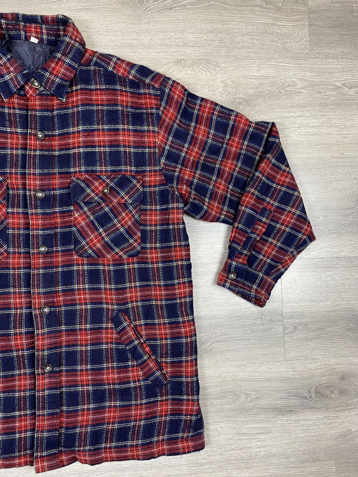 Flannel STEAL🔥Vtg Checkered Flannel Thick Puffer Coat Shirt Jacket Size US L / EU 52-54 / 3 - 3 Thumbnail