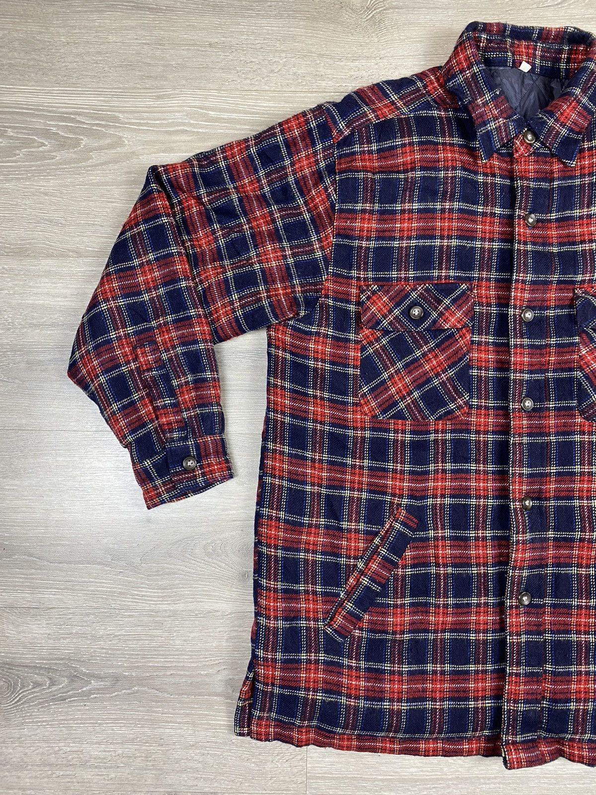 Flannel STEAL🔥Vtg Checkered Flannel Thick Puffer Coat Shirt Jacket Size US L / EU 52-54 / 3 - 4 Thumbnail