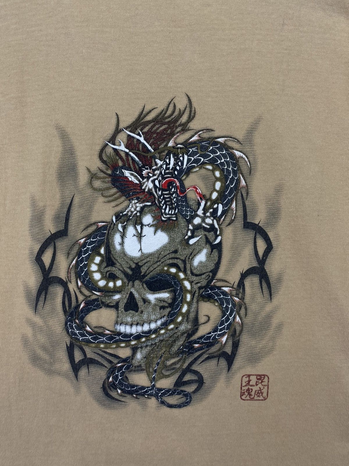Vintage Vintage Dragons X Skulls Printed By B One Soul Tee T Shirts Size US L / EU 52-54 / 3 - 3 Thumbnail