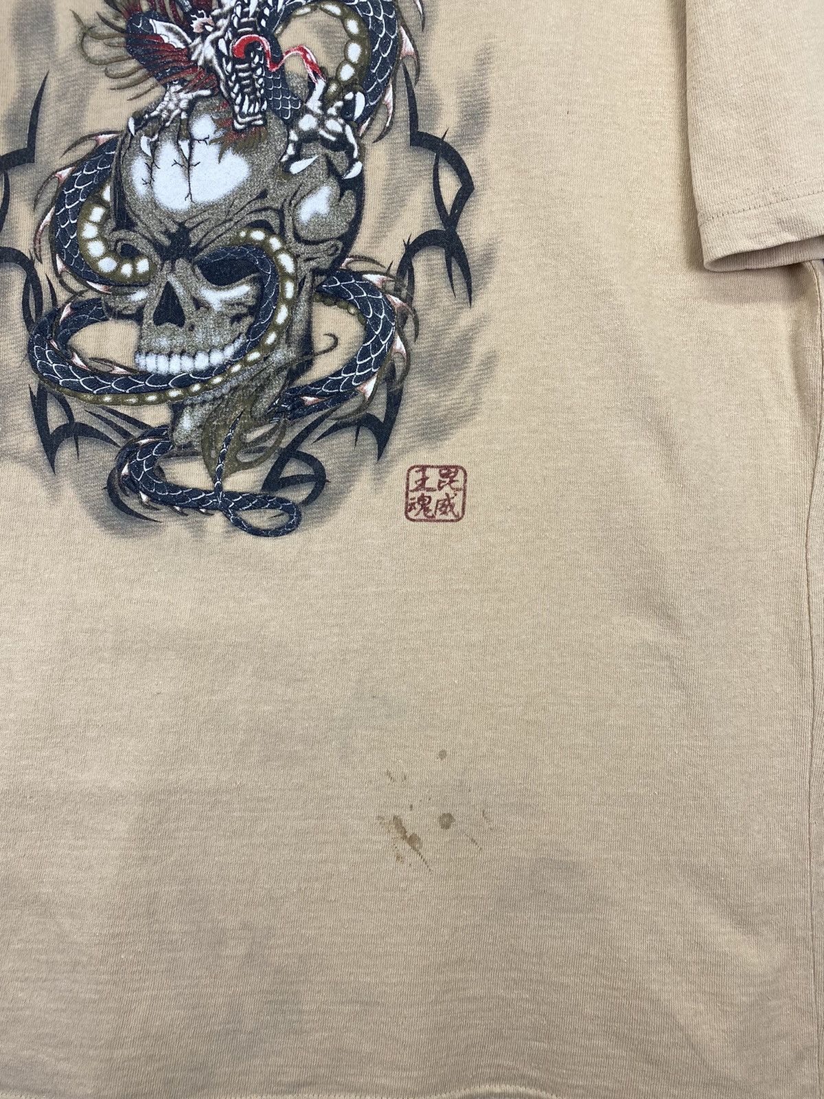 Vintage Vintage Dragons X Skulls Printed By B One Soul Tee T Shirts Size US L / EU 52-54 / 3 - 7 Thumbnail