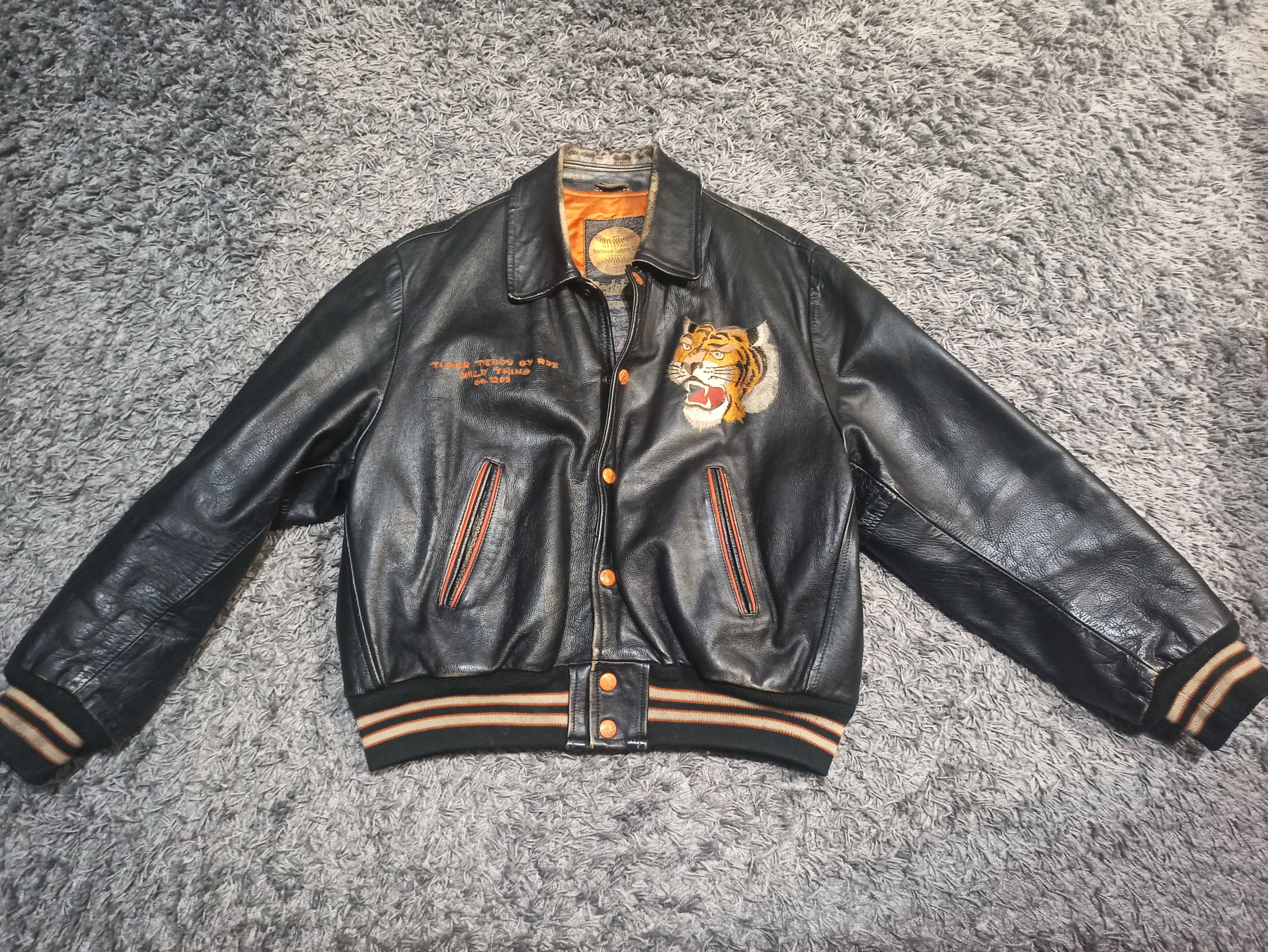 Redskins × Varsity Jacket × Vintage Redskins Tiger Teddy