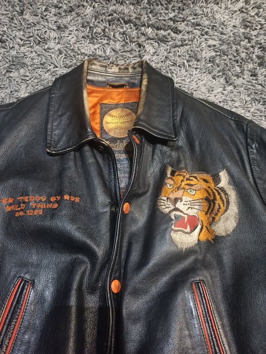 Leather jacket with hotsell tiger on the back