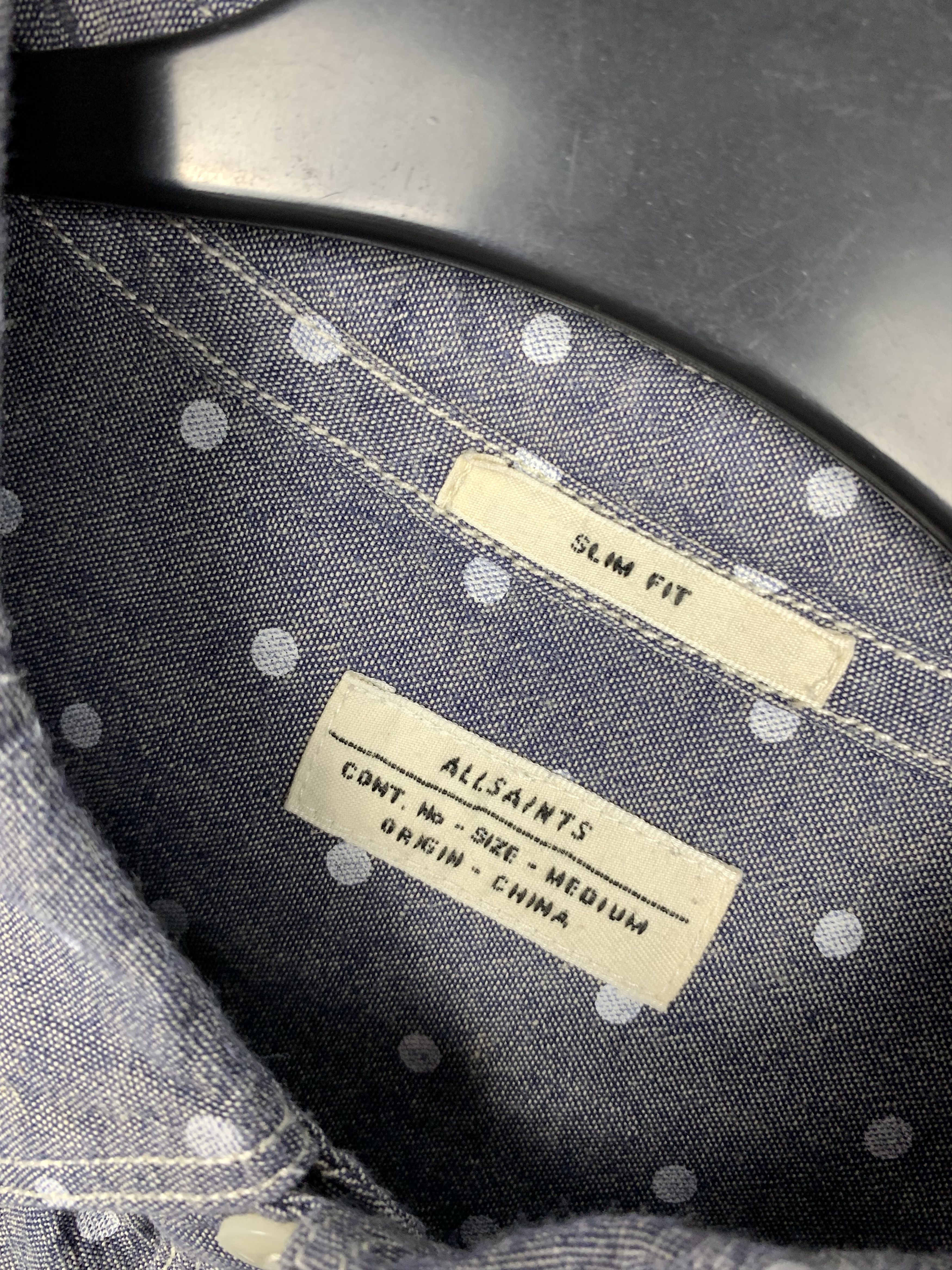 Allsaints Allsaints Birkdale Vintage Mens Long Sleeve Dotted Shirt Size US M / EU 48-50 / 2 - 3 Thumbnail